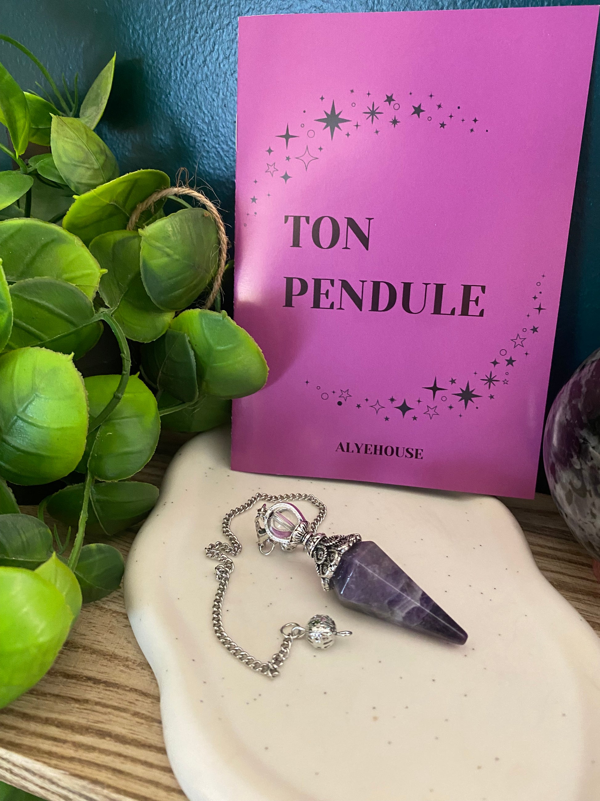 Pendule - Pointe Améthyste fleuri