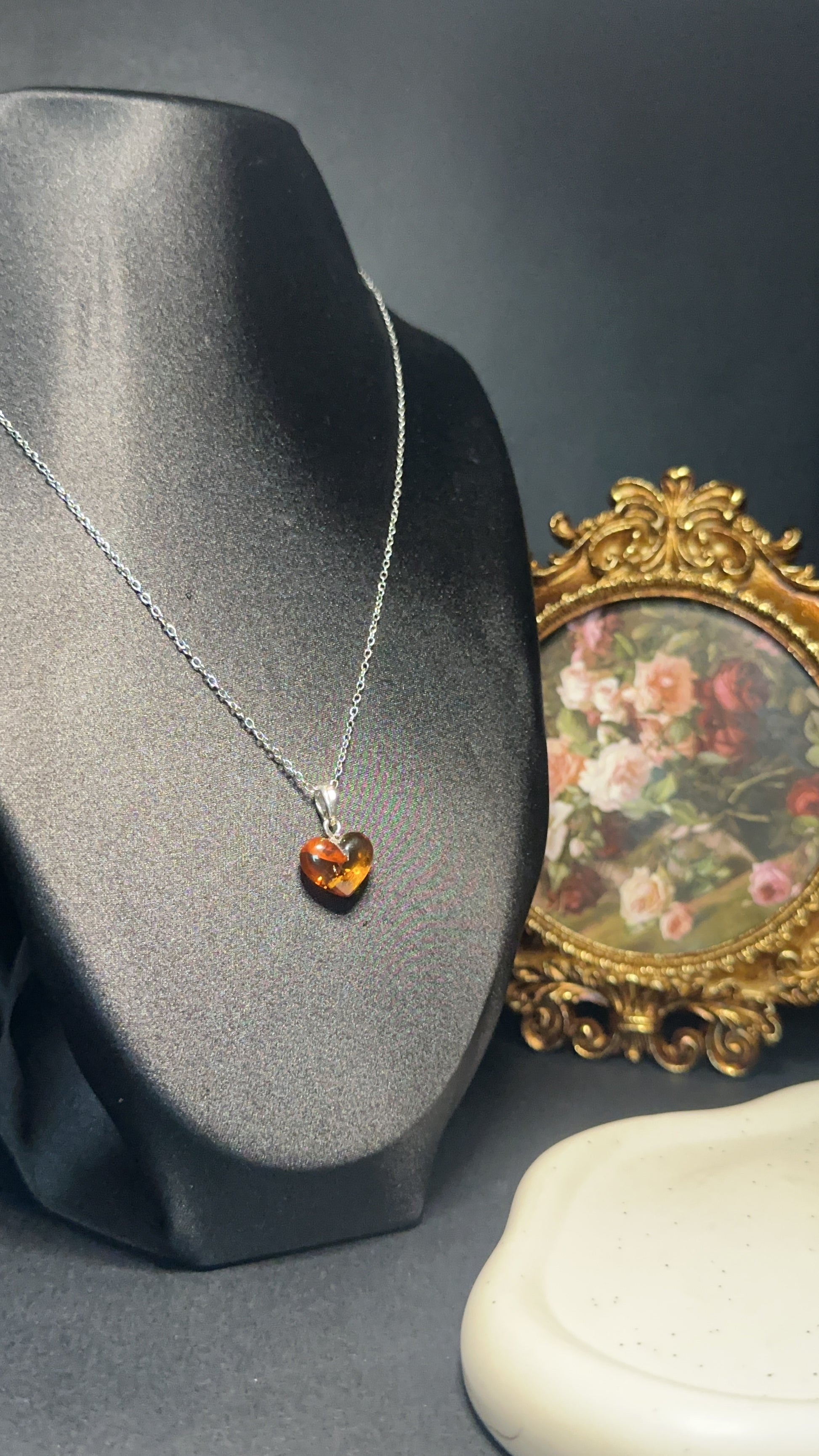 Collier cœur d'ambre - Joie & énergie