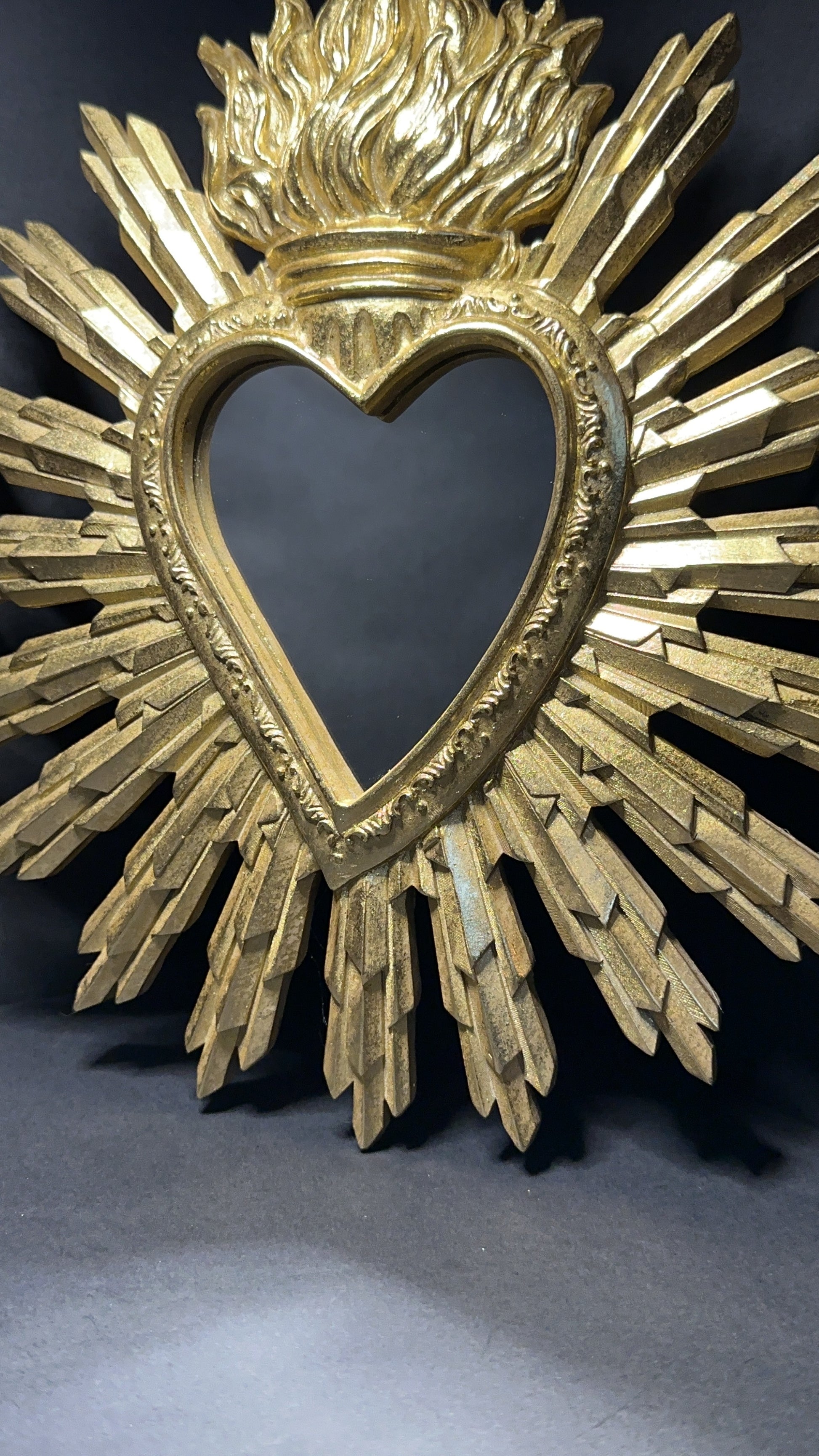 Miroir coeur étincelant