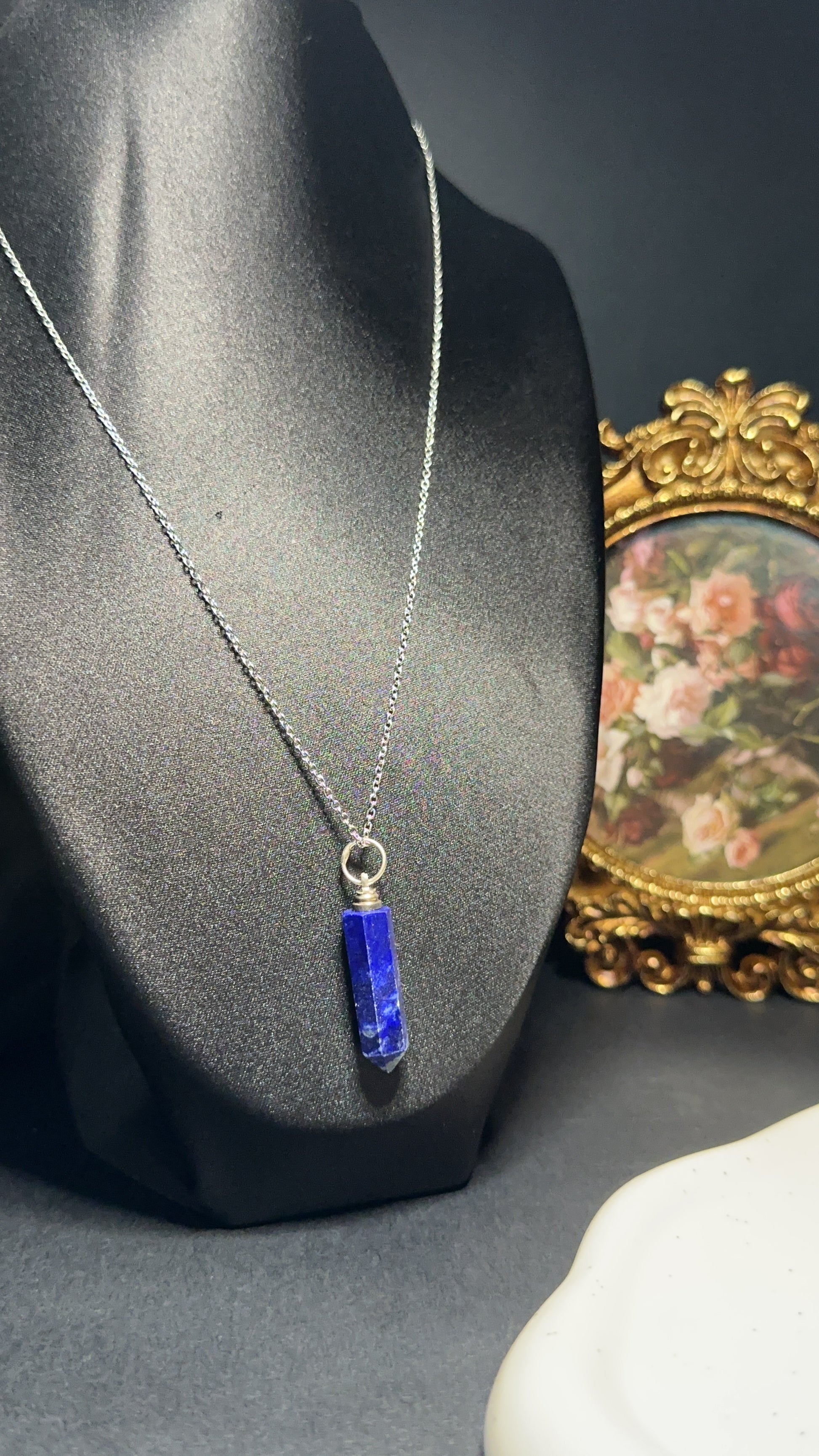 Collier pointe Lapis lazuli - Clairvoyance, éveil spirituel & clarté