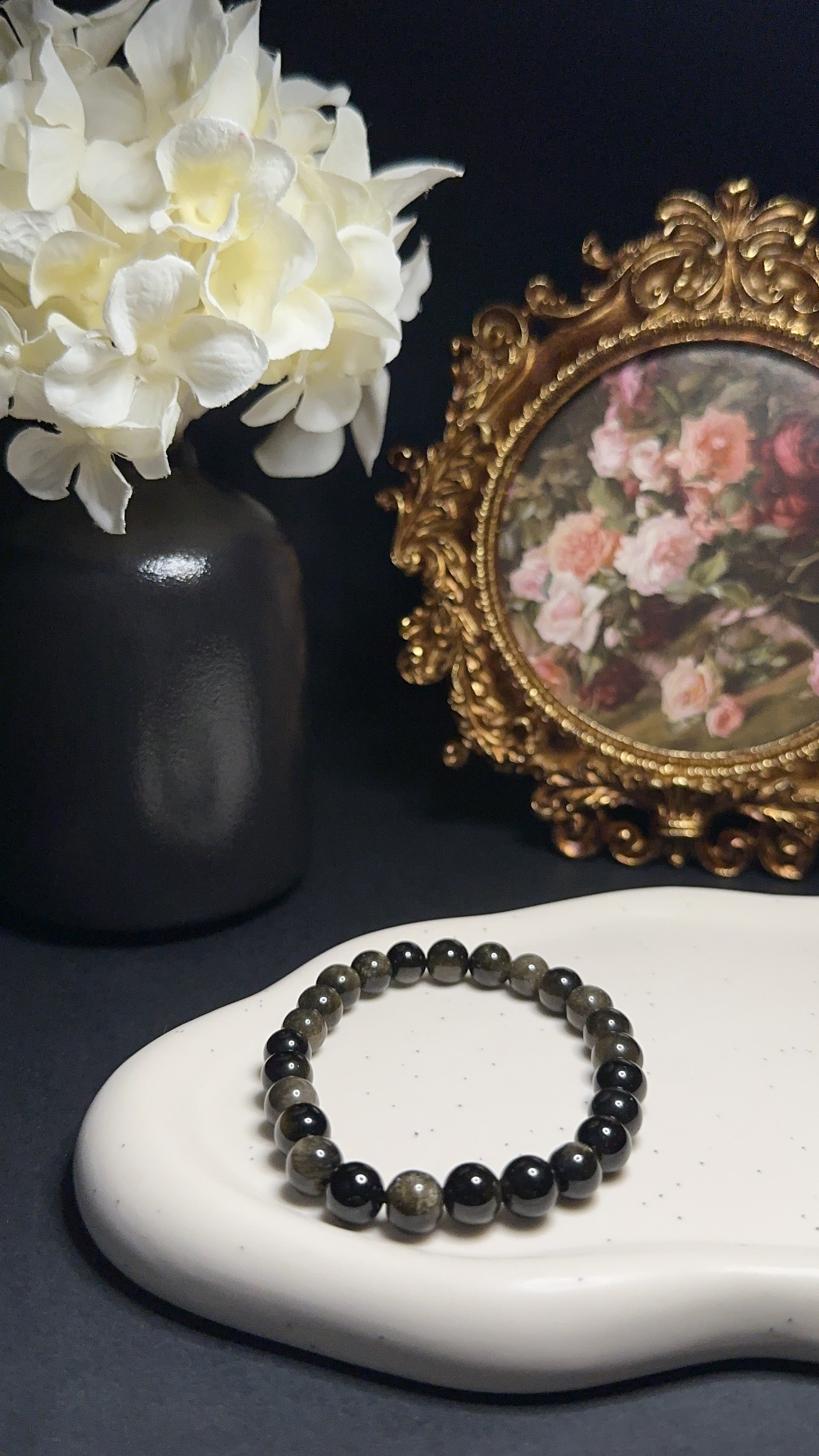 Bracelet Obsidienne dorée - Développement, libère les blocages & guérisson