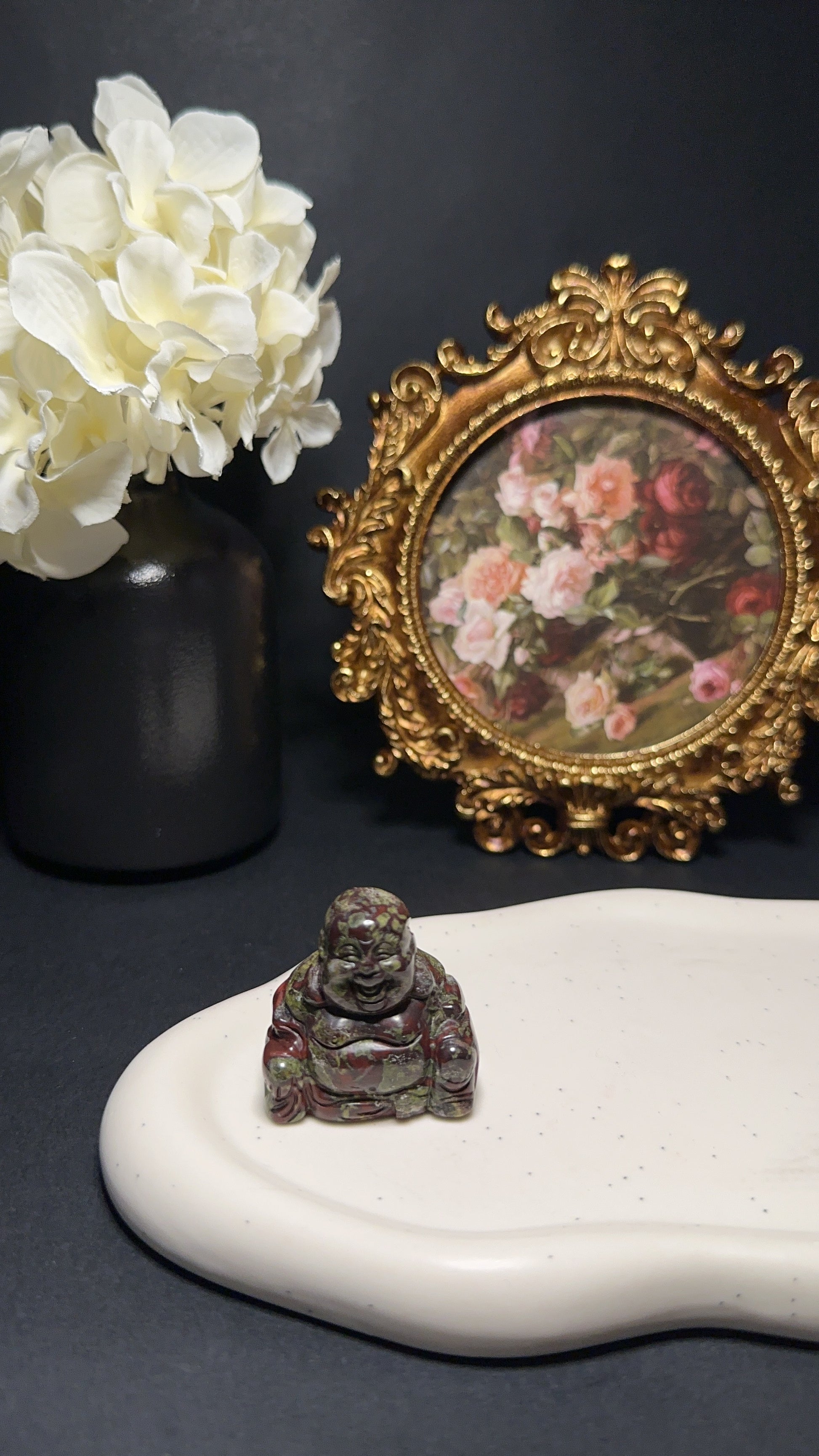 Bouddha jaspe sang de dragon - Courage, protection & éveil