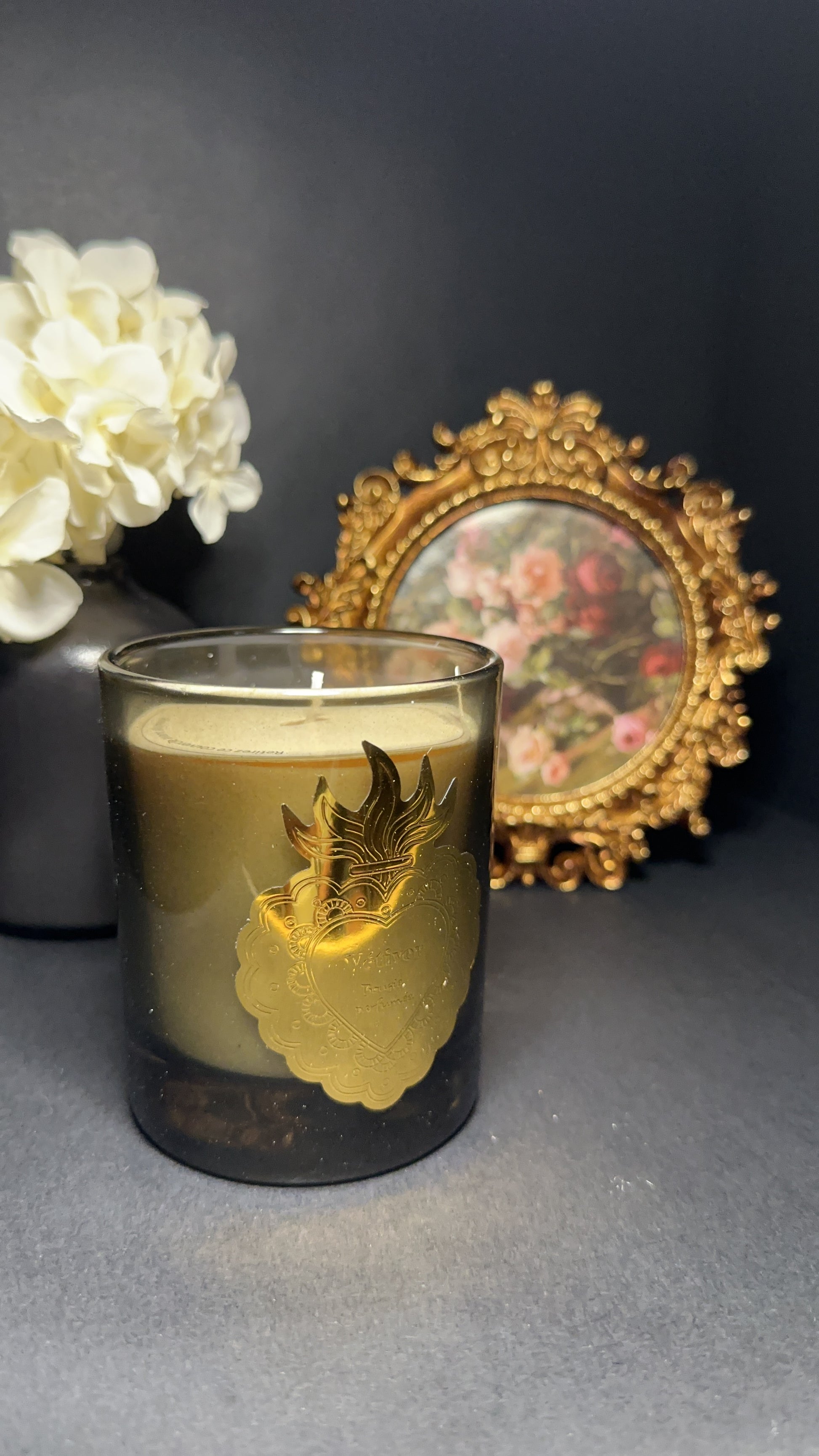 Bougie coeur étincelant