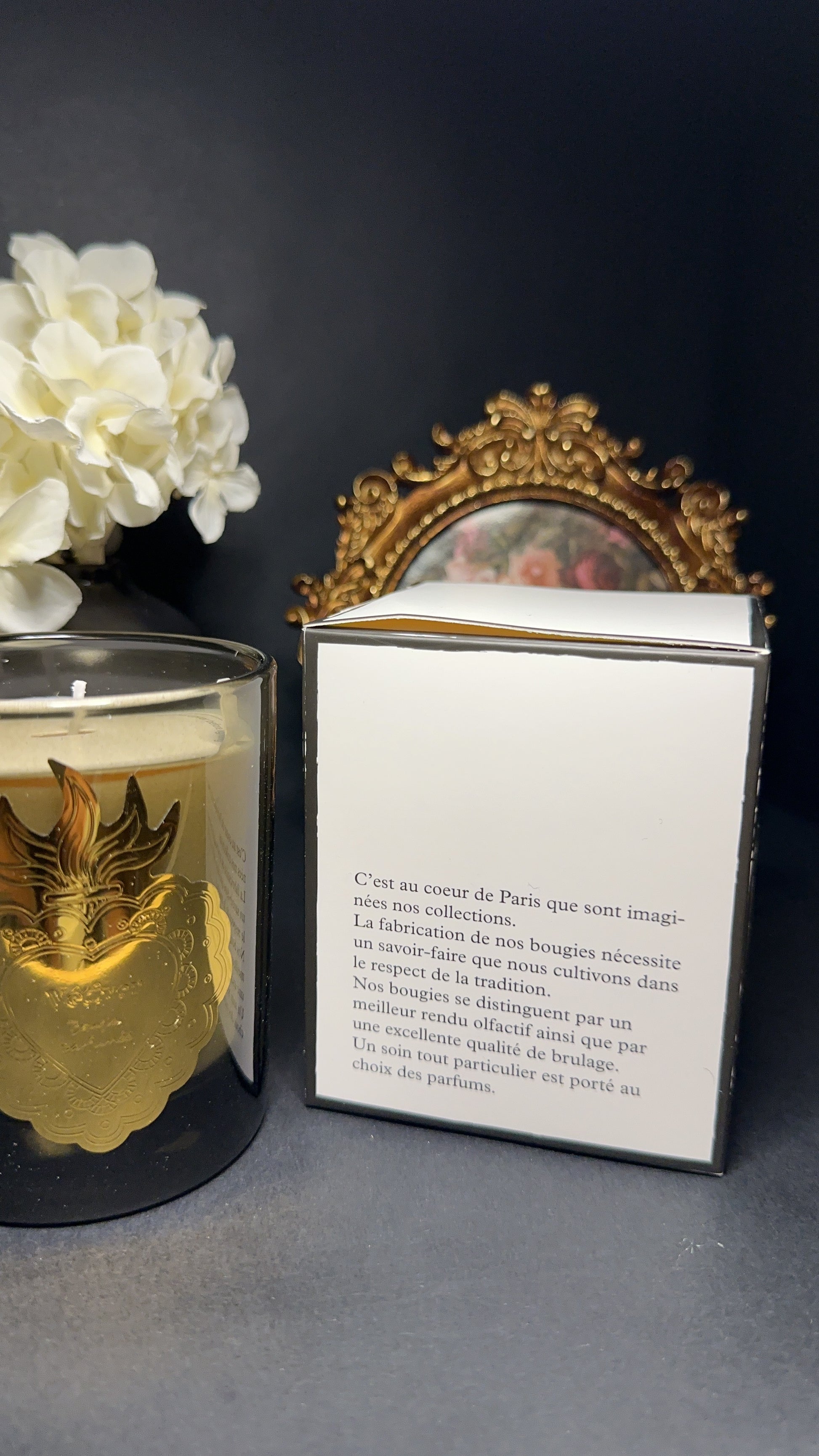 Bougie coeur étincelant