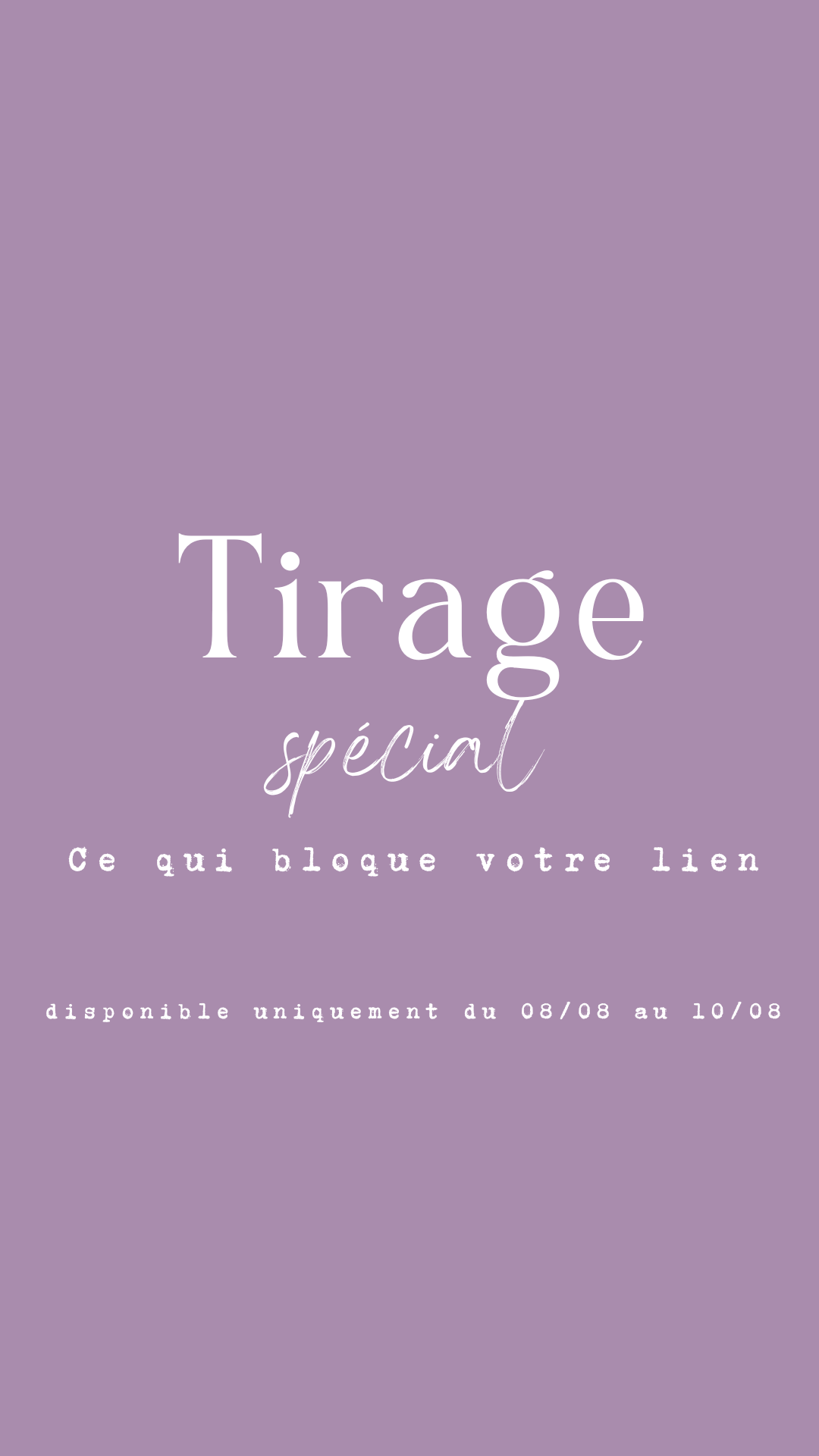 Tirage exclusif - Débloque votre lien - Identification & Solution