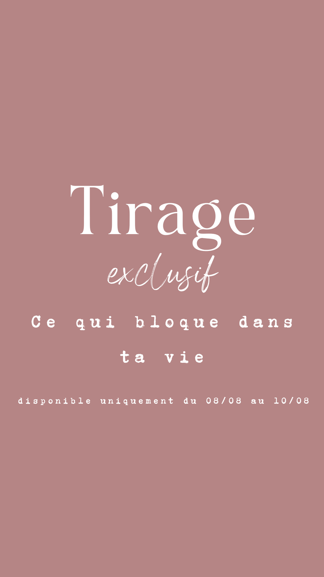 Tirage exclusif - Débloque ta vie - Identification & Solution