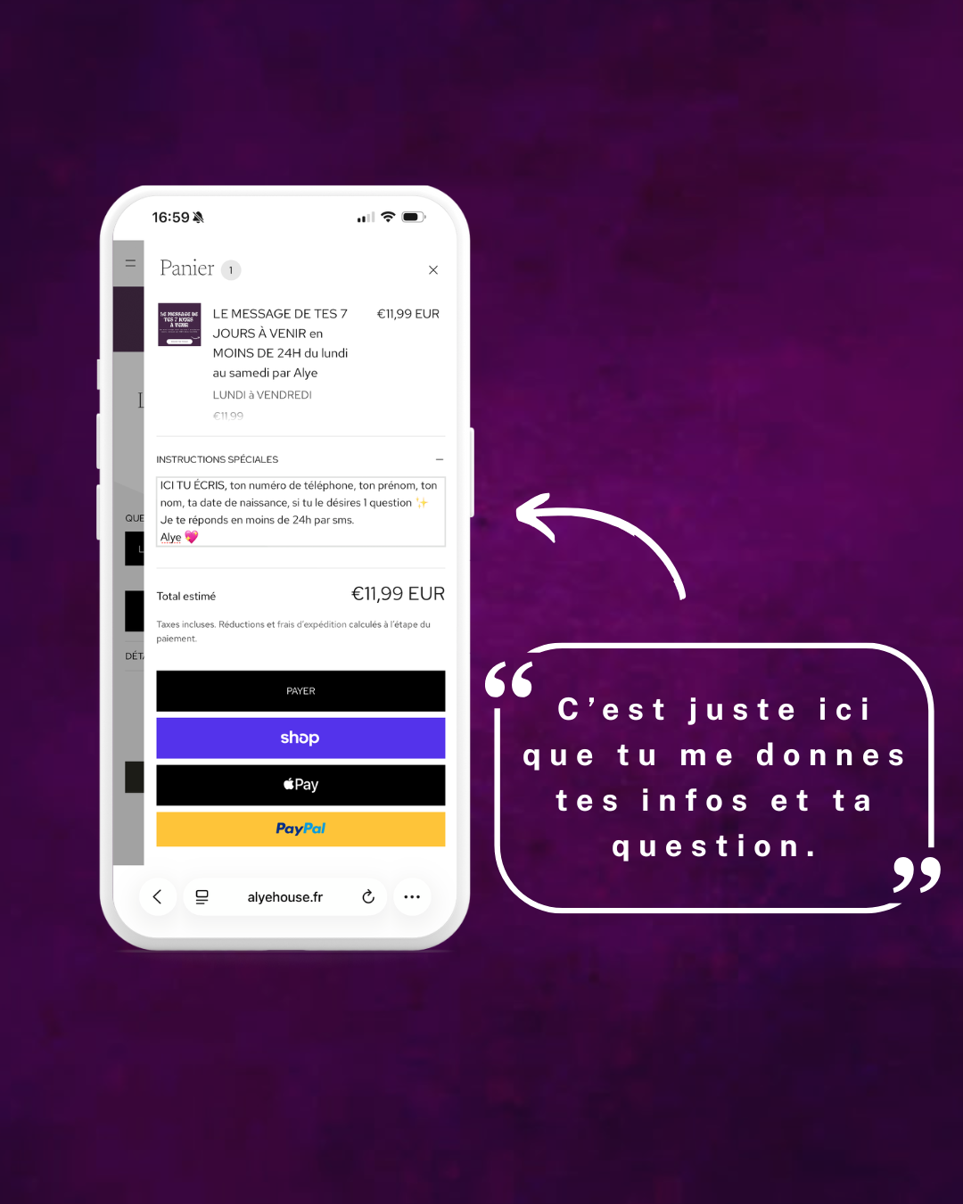 LE MESSAGE DE TES 7 JOURS À VENIR en MOINS DE 24H du lundi au samedi par Alye