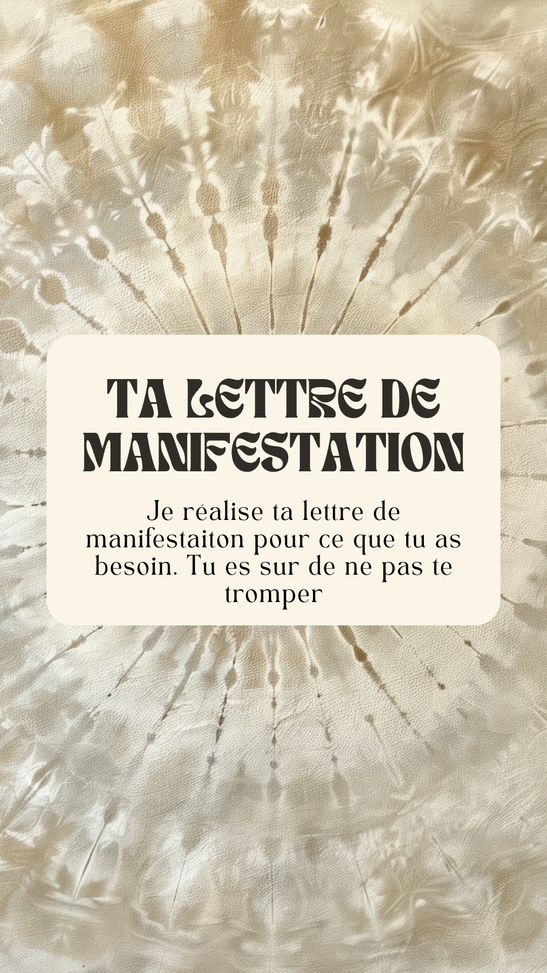 Lettre de Manifestation personnalisée - Par Alye