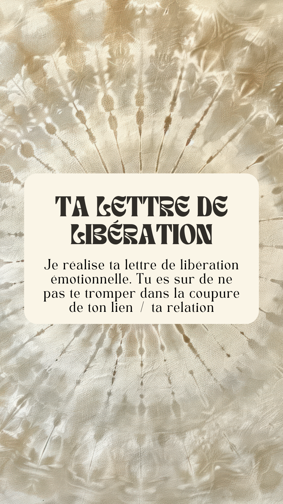Lettre de Libération Émotionnelle personnalisé - Par Alye