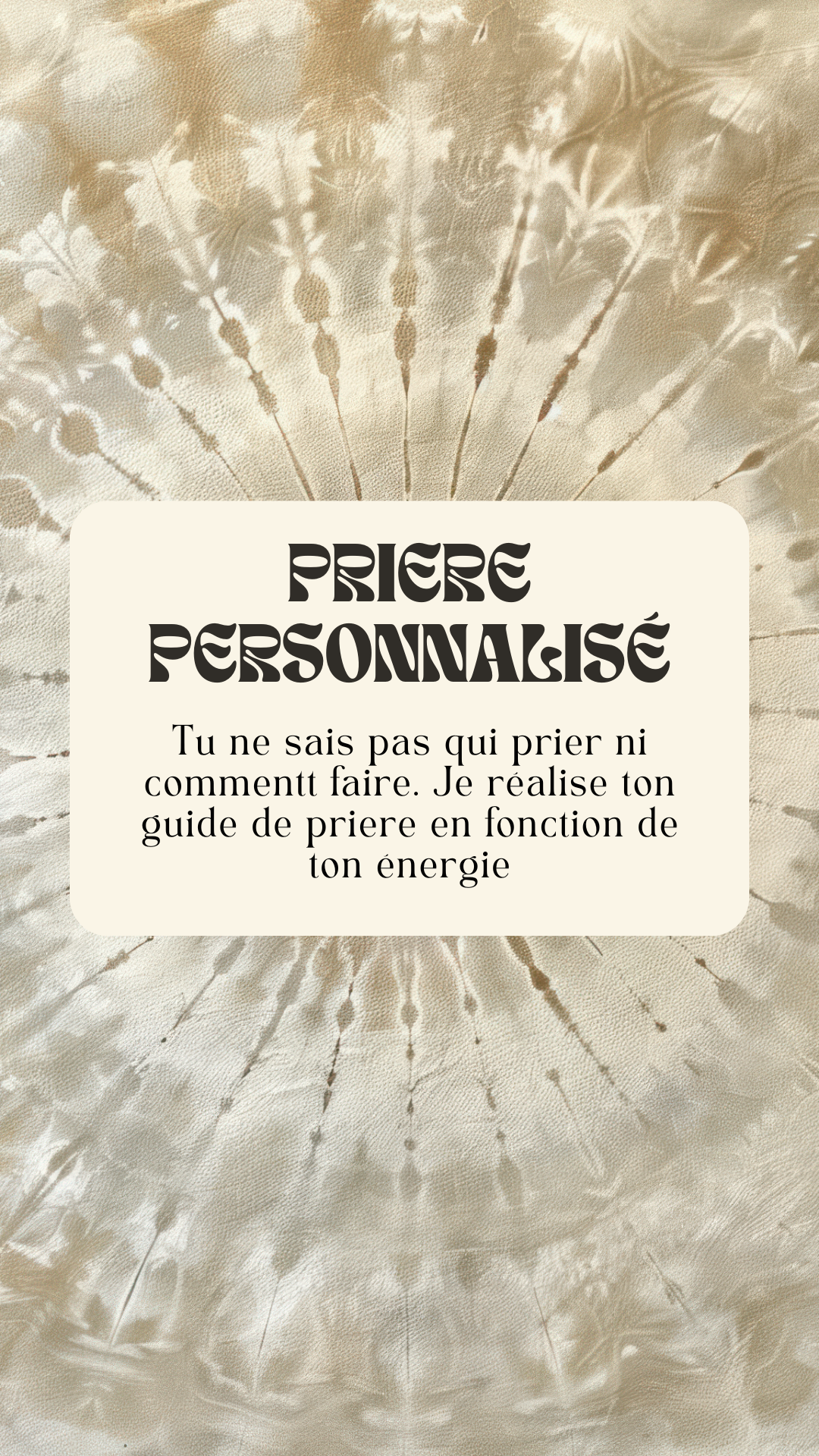 Prière personnalisé - Par Alye