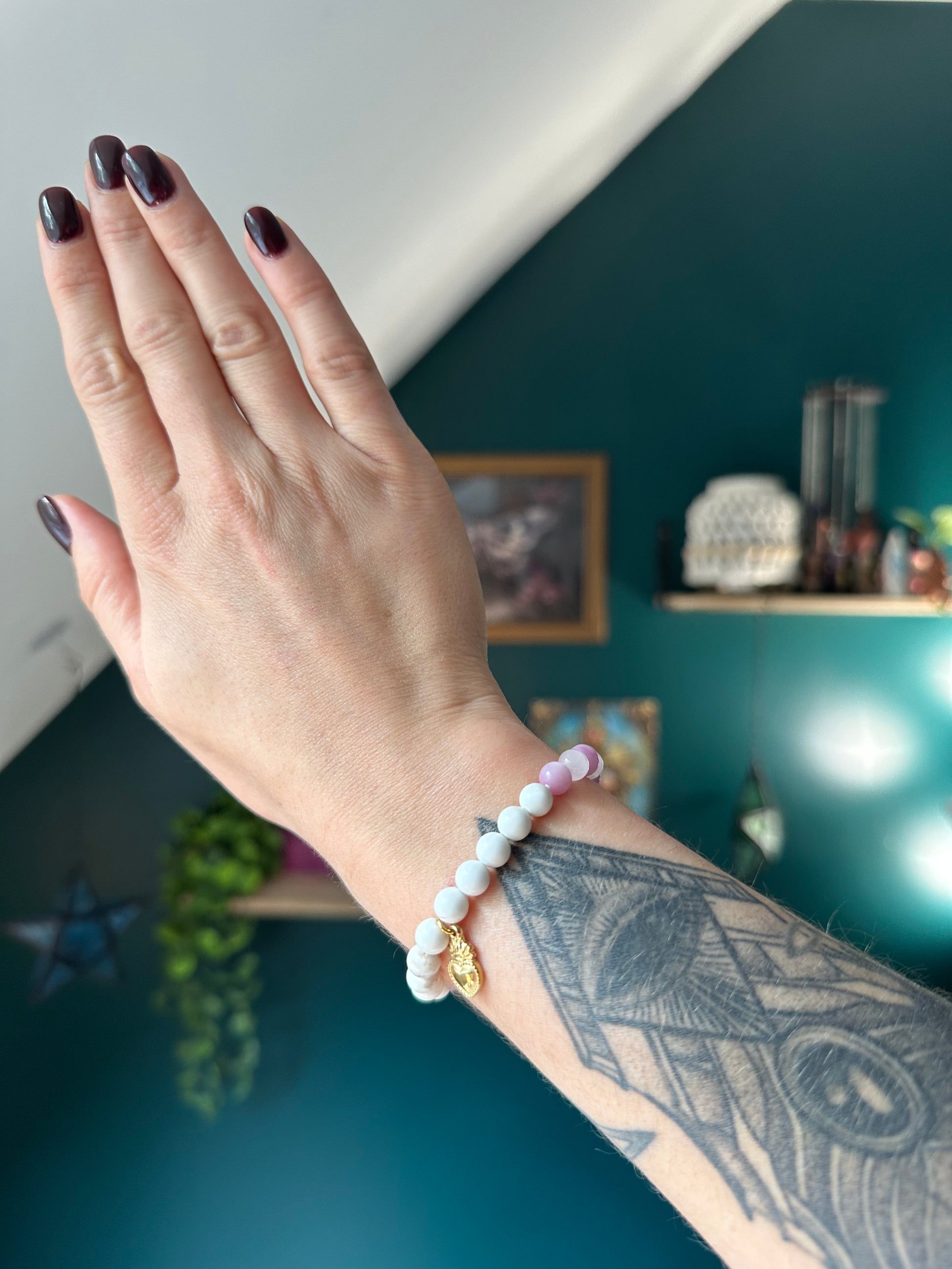 Bracelet Guérison du Cœur & Retour de l’Amour - Magnesite, Quartz Rose & Kunzite - Cœur Sacré