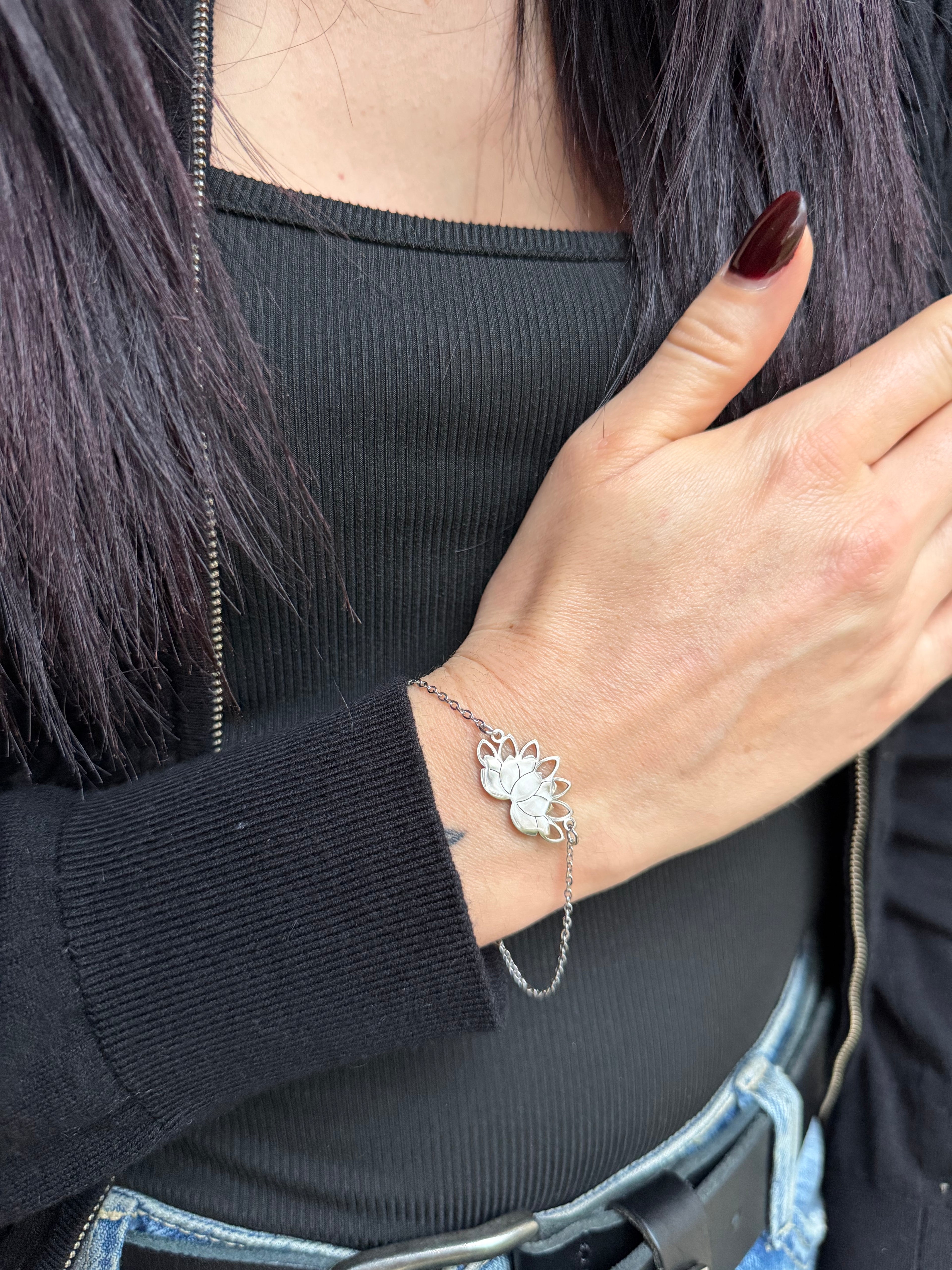 Bracelet “Éveil du Lotus” – Fleur de Lotus, ancrage et harmonie intérieure