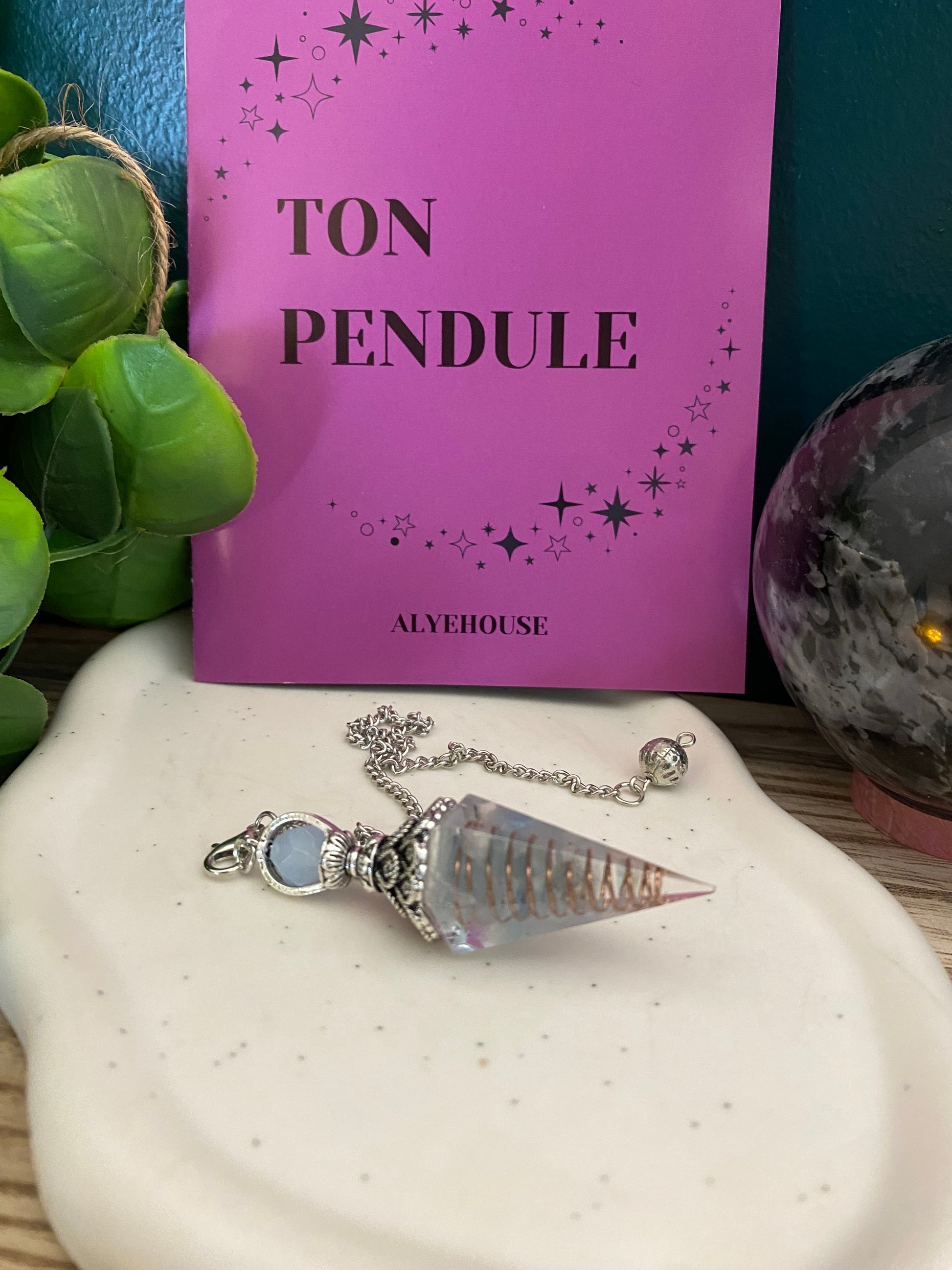 Pendule - Aigue marine fleuri