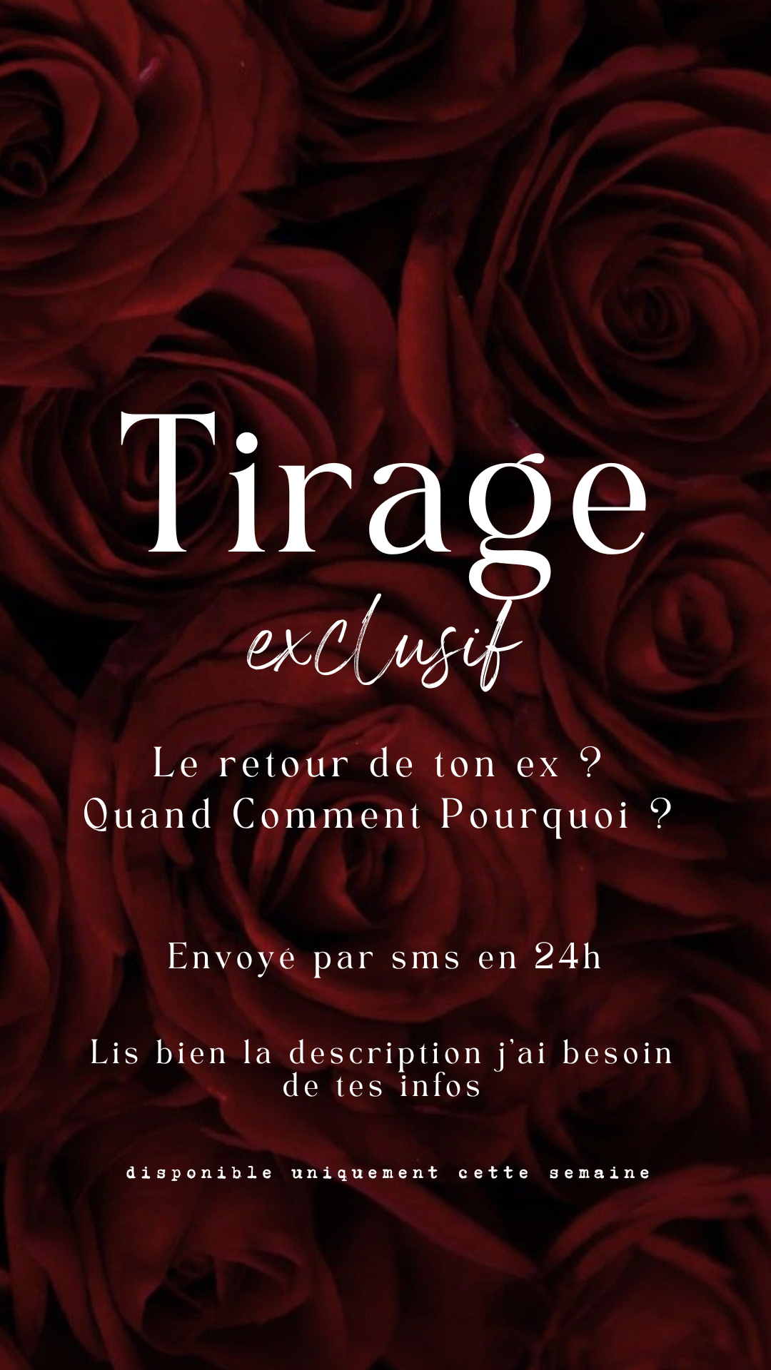 -25% Tirage exclusif Le retour de ton ex ? Quand Comment Pourquoi ? Envoyé en 24h00