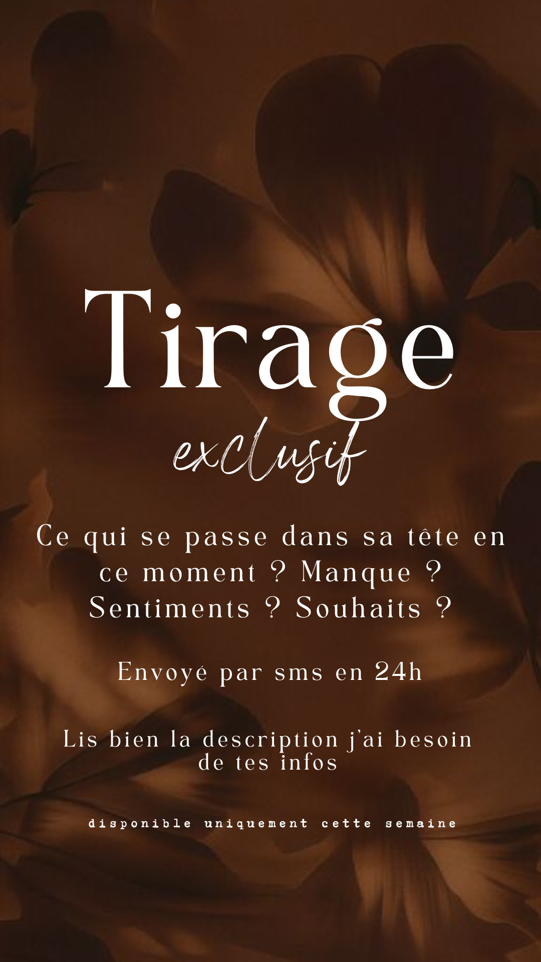 -25% Tirage exclusif Ce qui se passe dans sa tête en ce moment ? Manque ? Sentiments ? Souhaits ? Envoyé en 24h