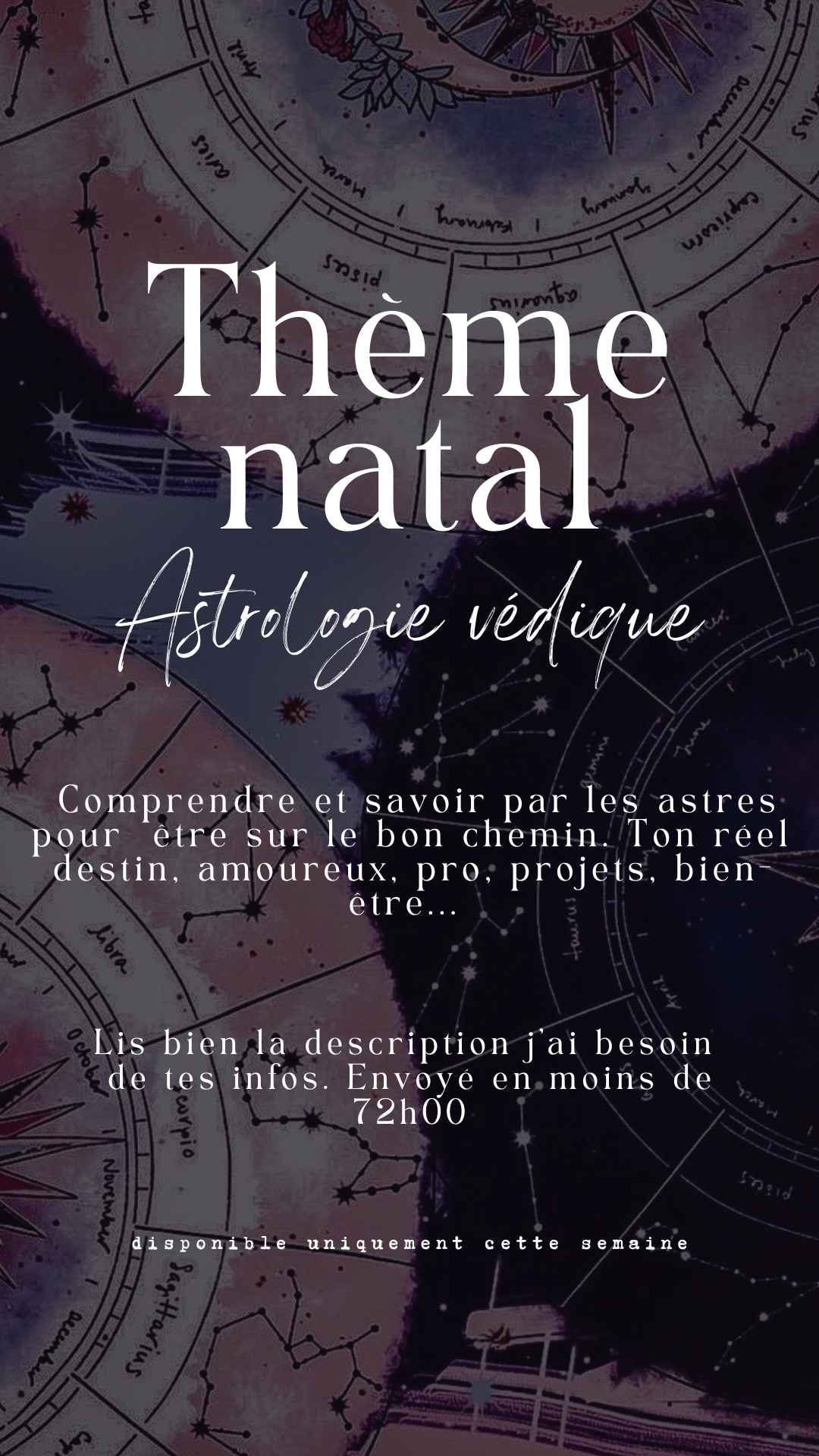 Ton thème natal astrologie védique - Envoyé en moins de 72h