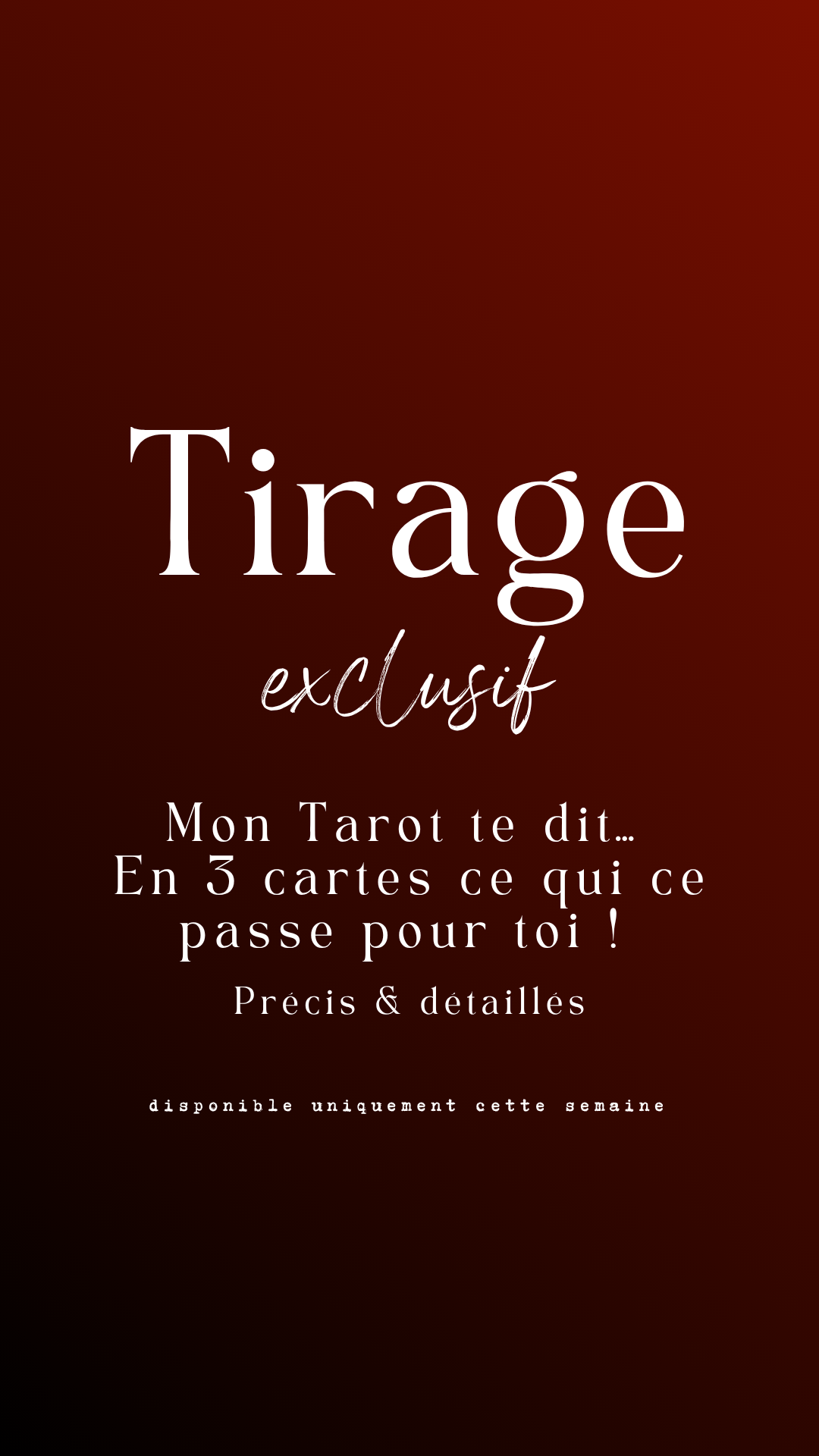 Tirage exclusif - Mon Tarot te dit… en 3 cartes ce qui ce passe pour toi ! Précis & détaillés