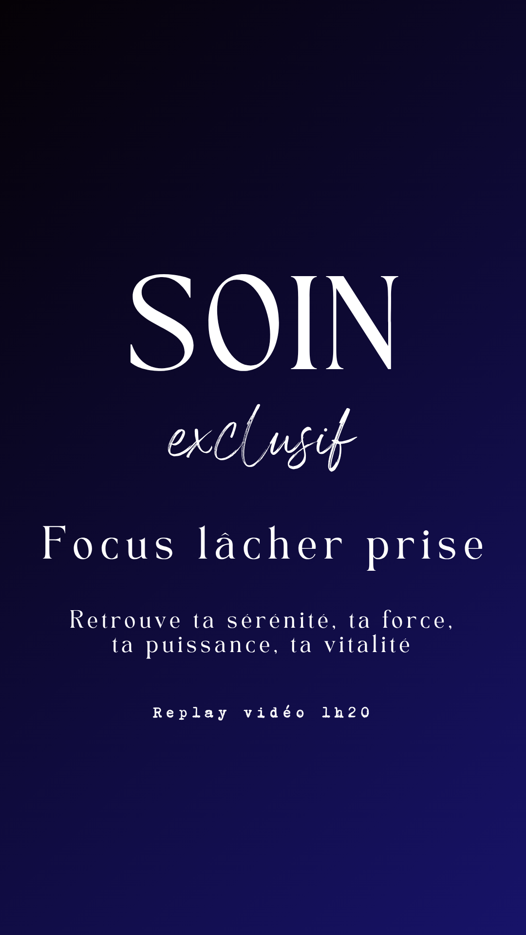 REPLAY vidéo 1h20 - soin collectif privé FOCUS LACHER PRISE