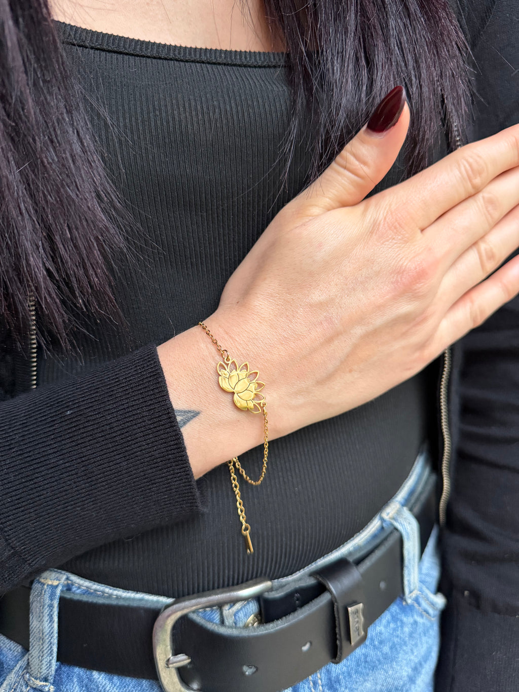 Bracelet “Éveil du Lotus” – Fleur de Lotus, ancrage et harmonie intérieure