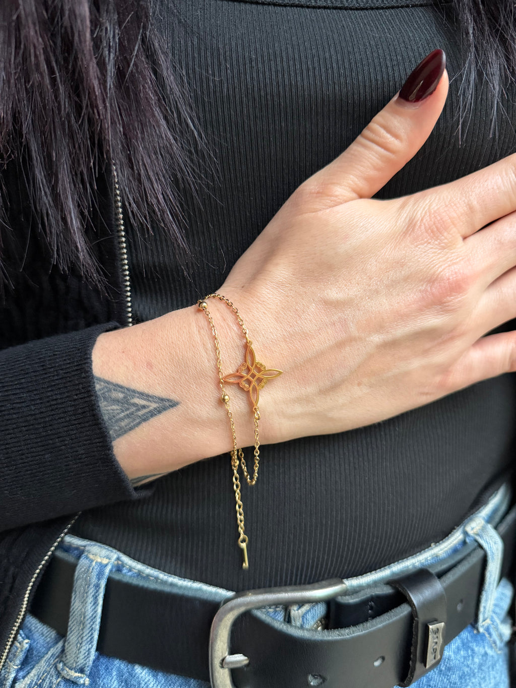 Bracelet “Nœud de Sorcière double" - Protection et ancrage