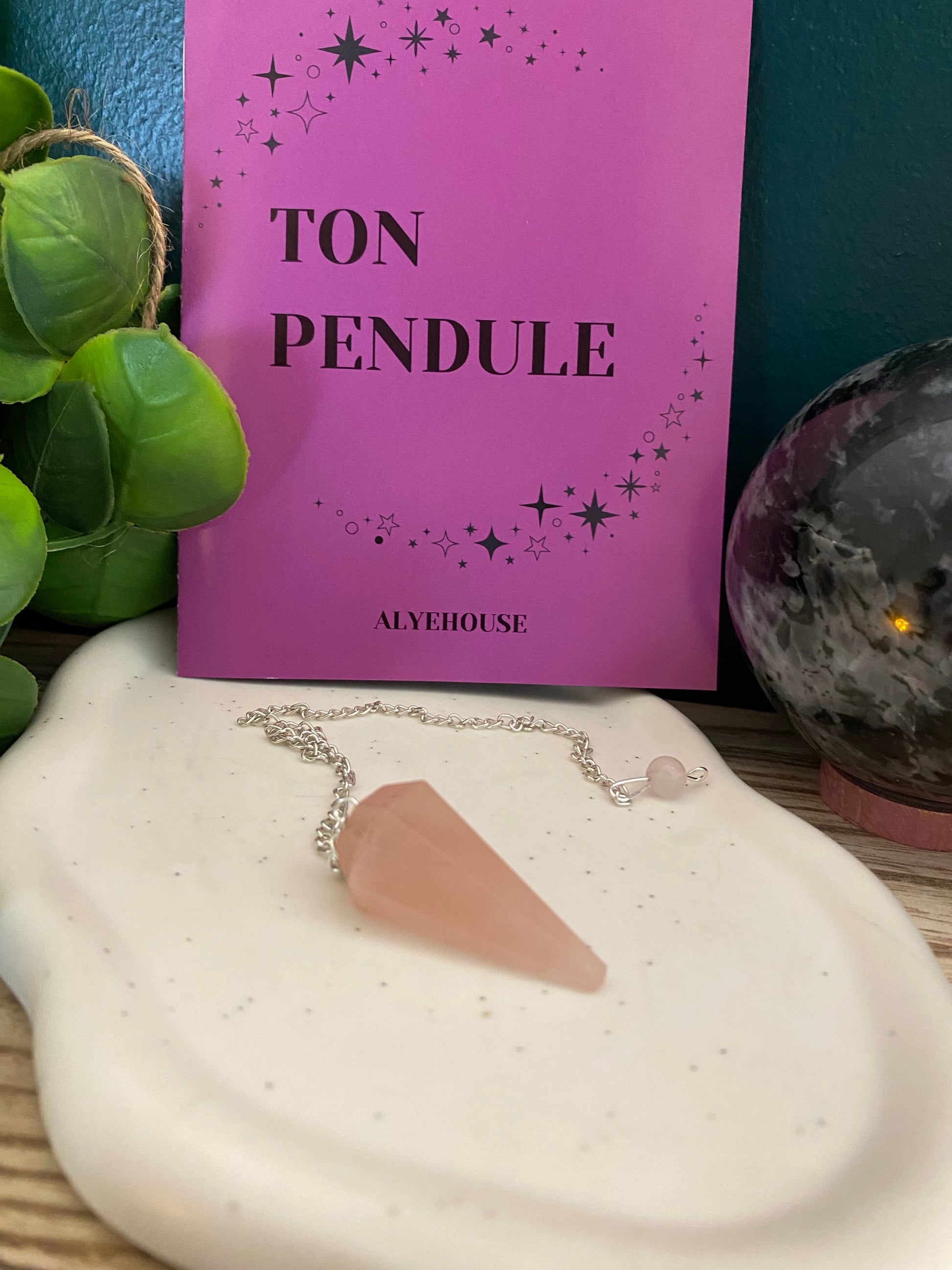 Pendule - Pointe Quartz rose