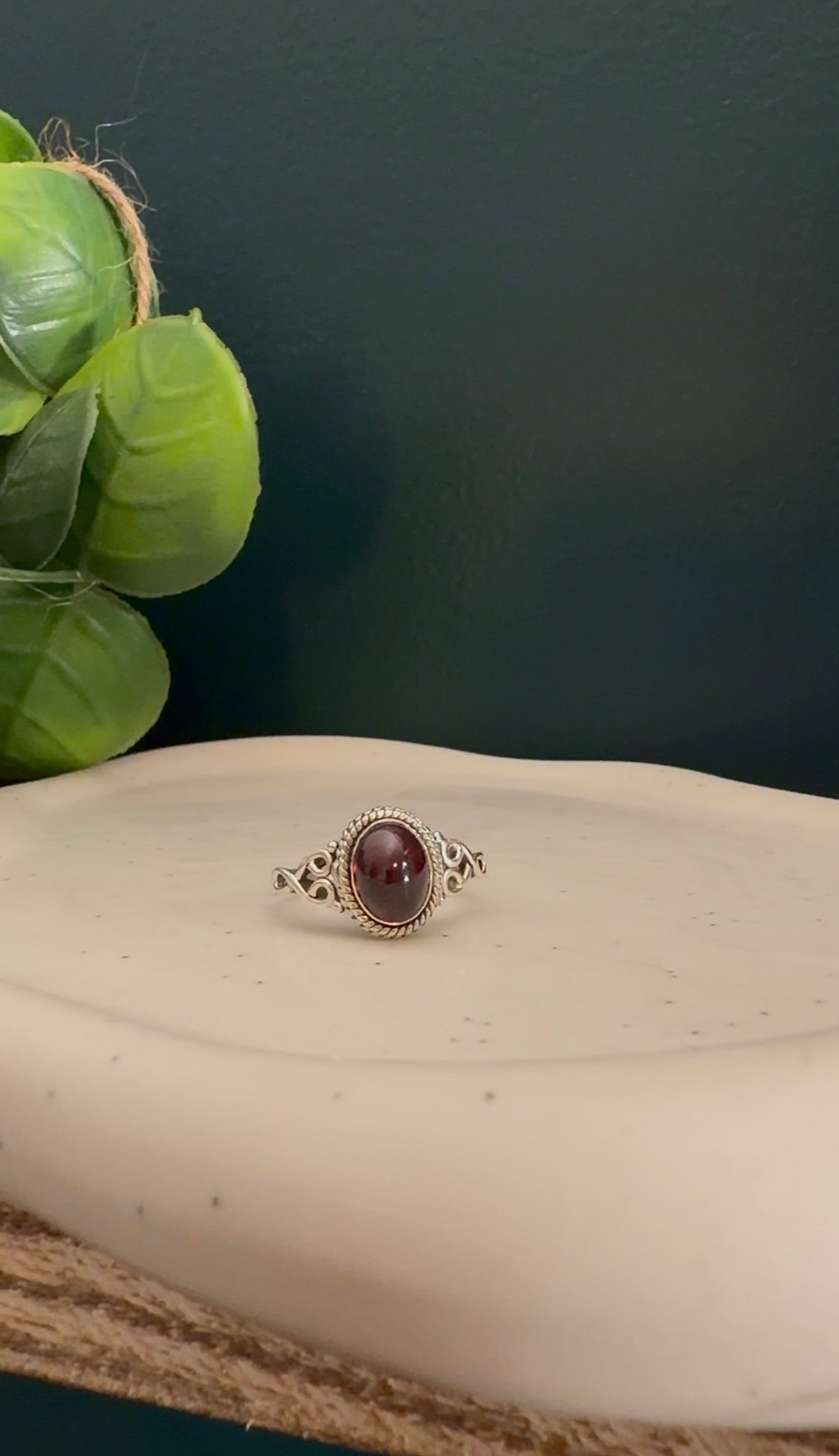 Bague Argent & Grenat rouge - Vitalité & Confiance