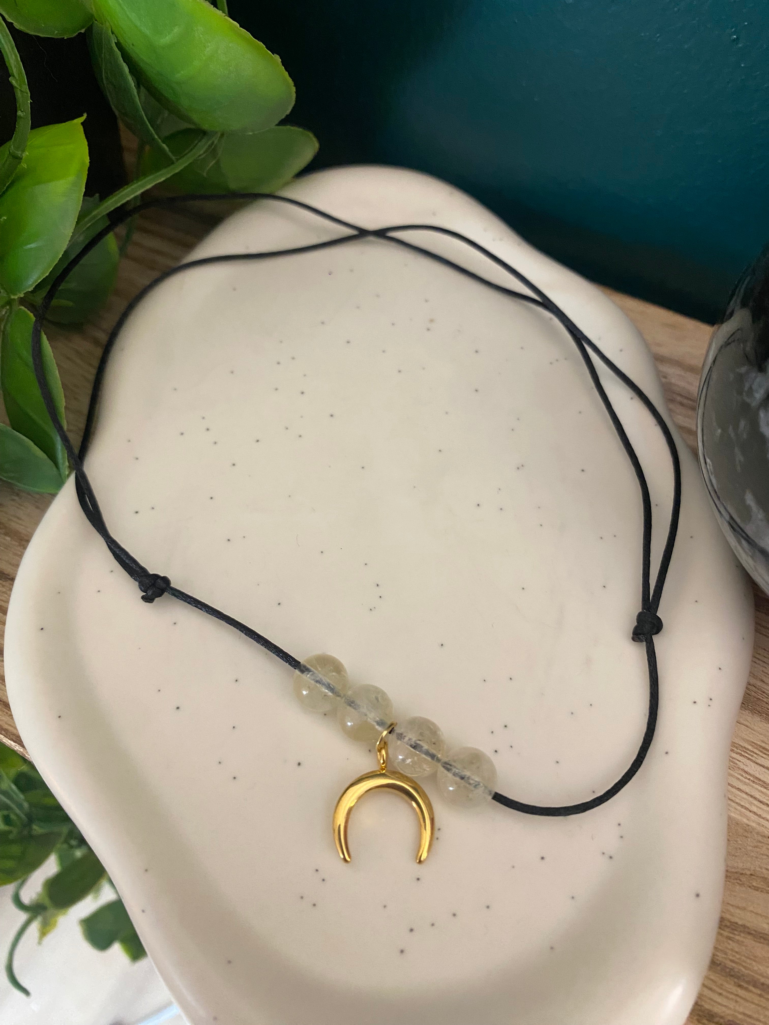 Collier "Rayonnement Lunaire" – Citrine & Lunule