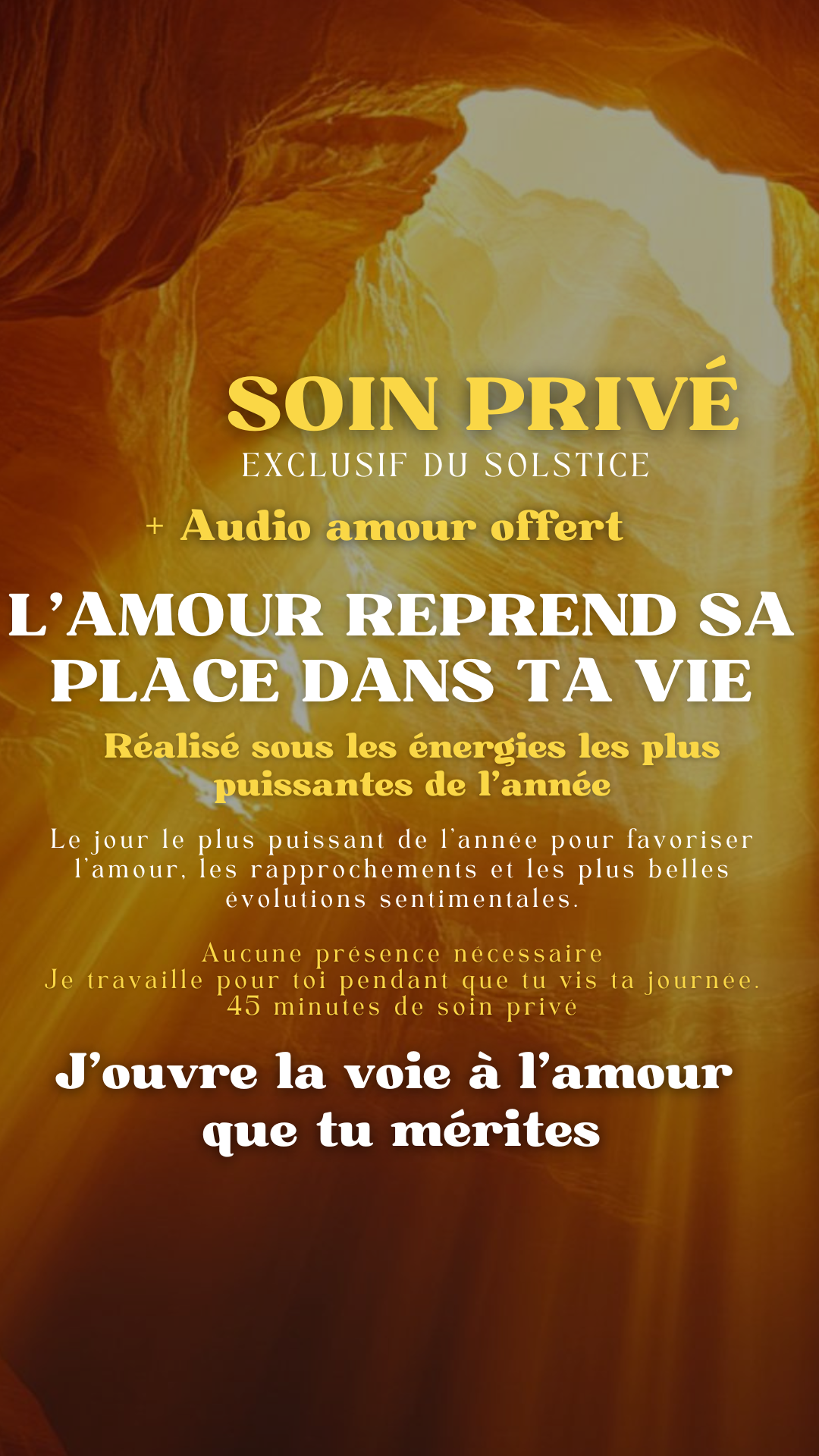 SOIN PRIVE L'AMOUR REPREND SA PLACE DANS TA VIE (place limité)