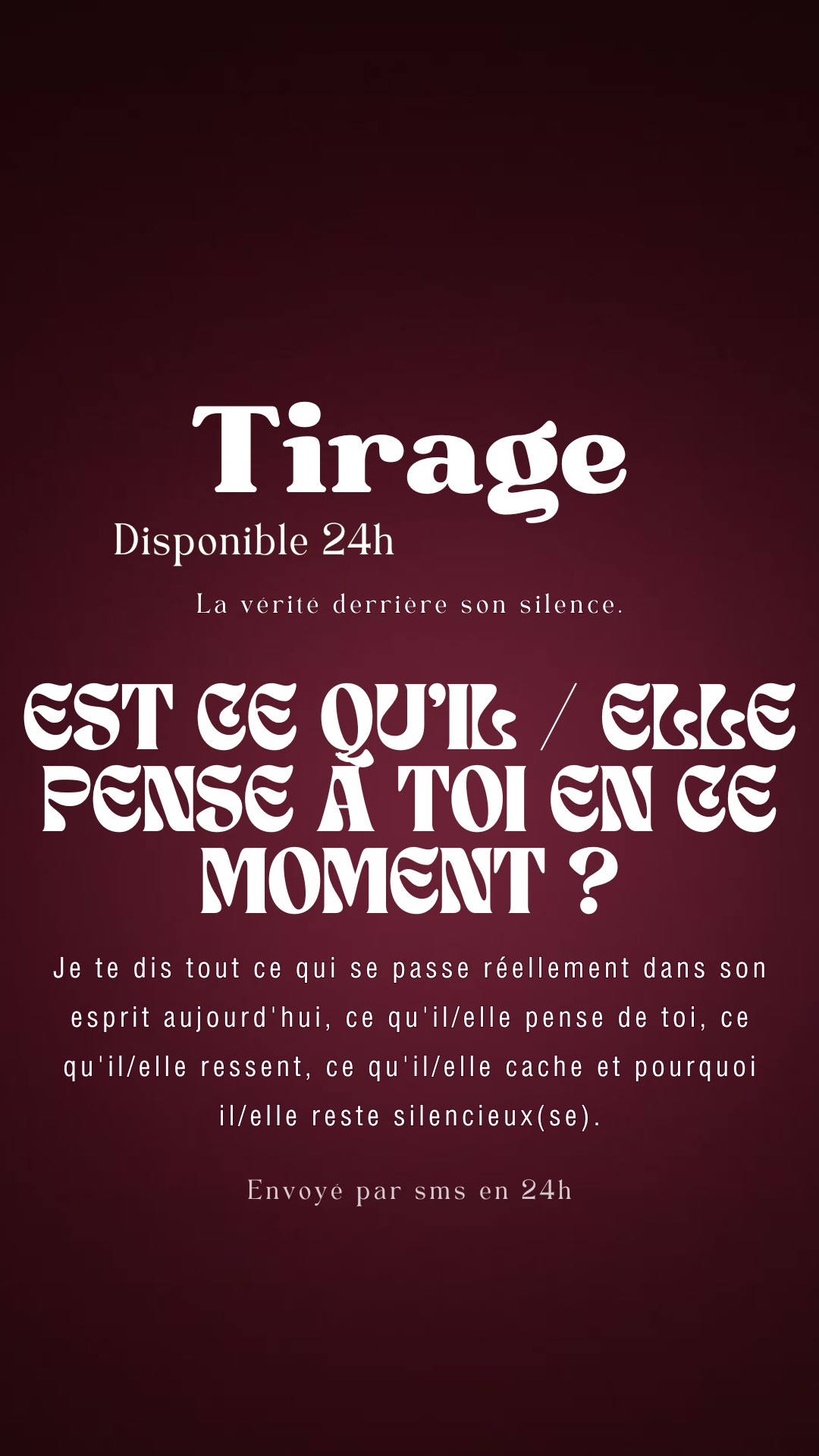 Tirage exclusif 24h EST-CE QU'IL / ELLE PENSE À TOI EN CE MOMENT ? Envoyé en 24h