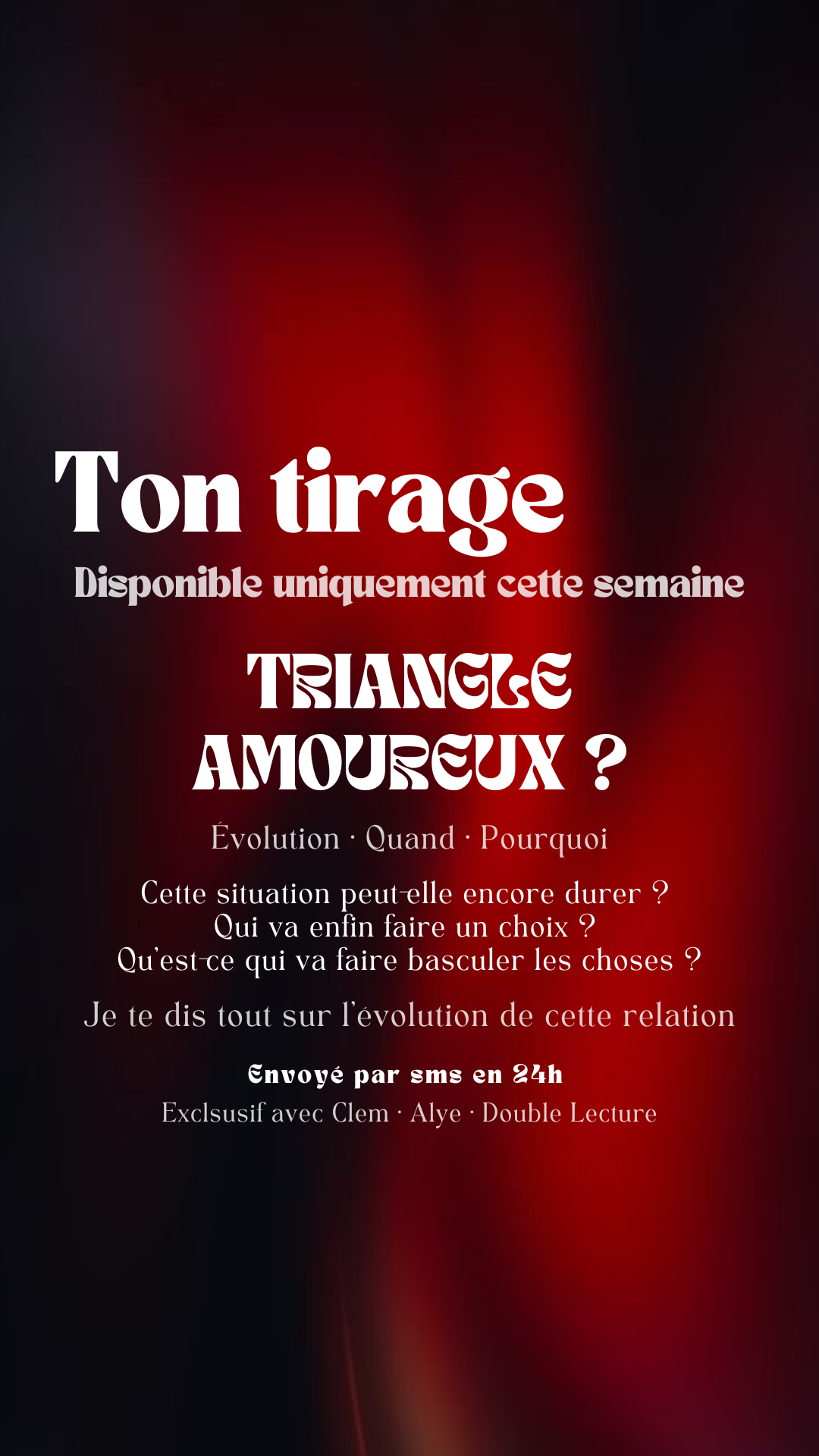 -25% Tirage exclusif Triangle amoureux ? Envoyé en 24h