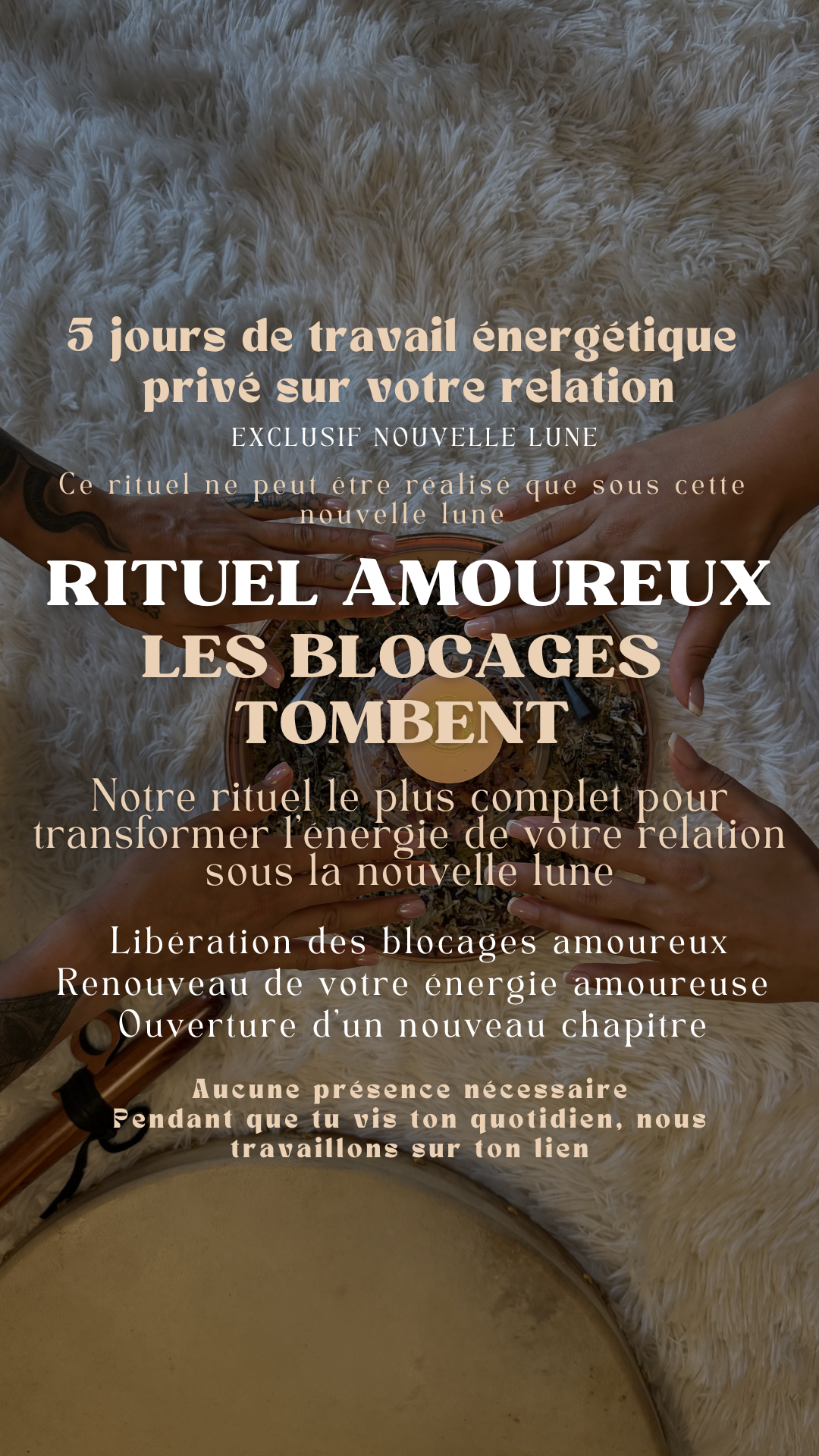 Rituel Privé 5jours nouvelle lune - Amour les blocages tombent (place limité)
