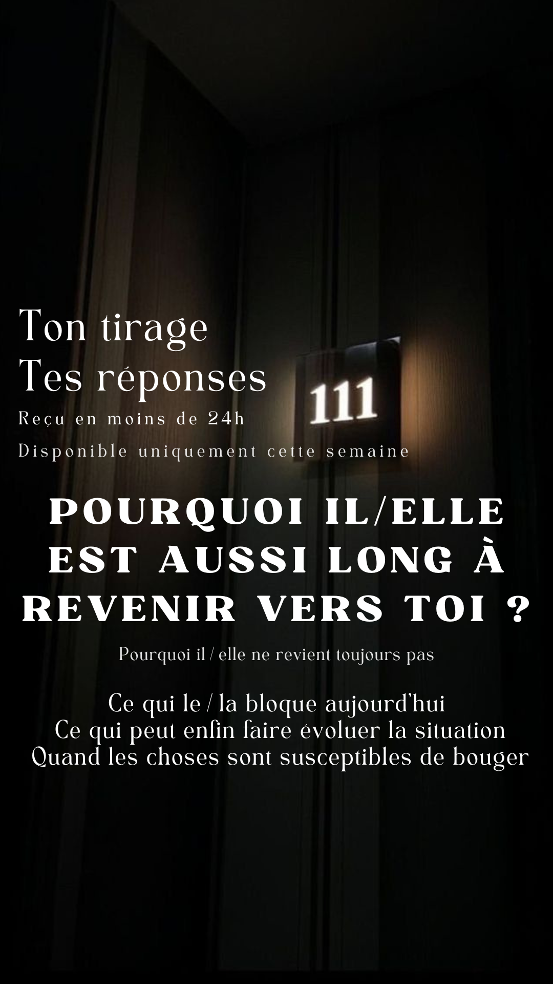 -30% Tirage exclusif Pourquoi il/elle est aussi long à revenir vers toi ? Envoyé en 24h