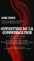 SOIN PRIVÉ OUVERTURE DE LA COMMUNICATION place limité