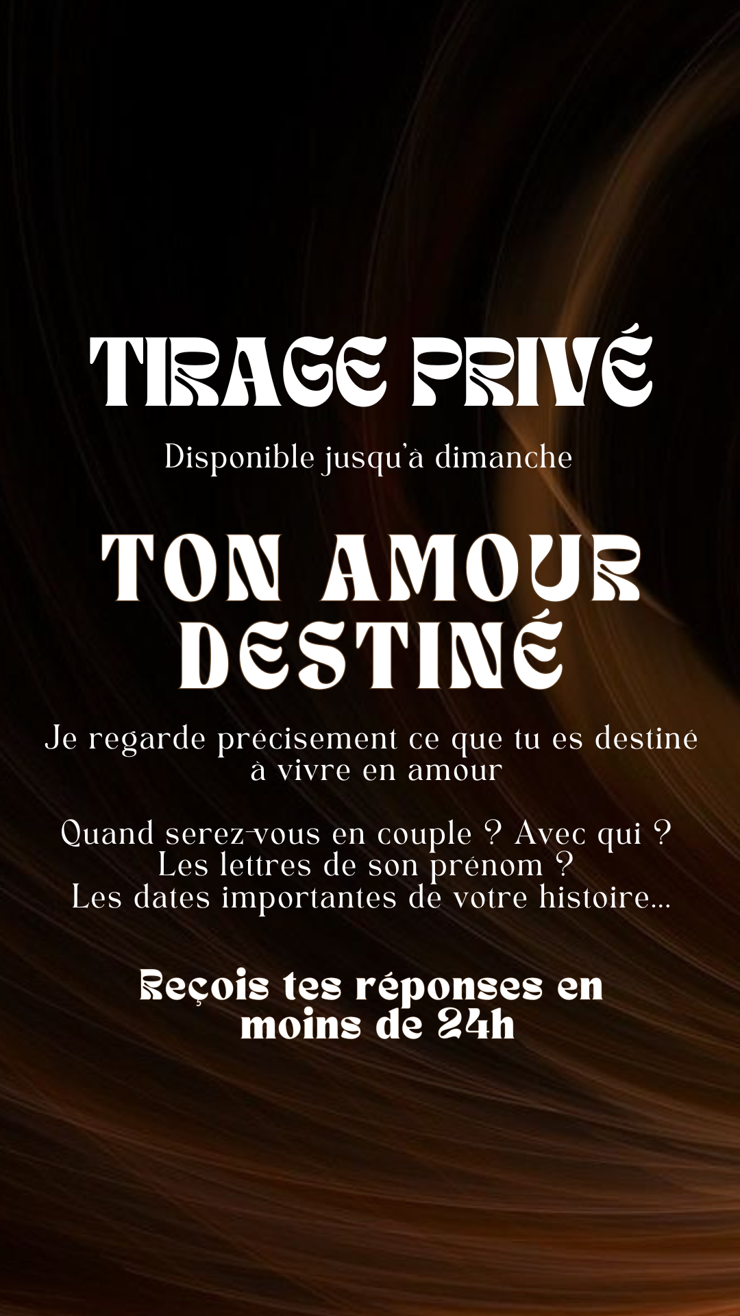 - 25% TIRAGE EXCLUSIF - Ton amour destiné par sms en 24h