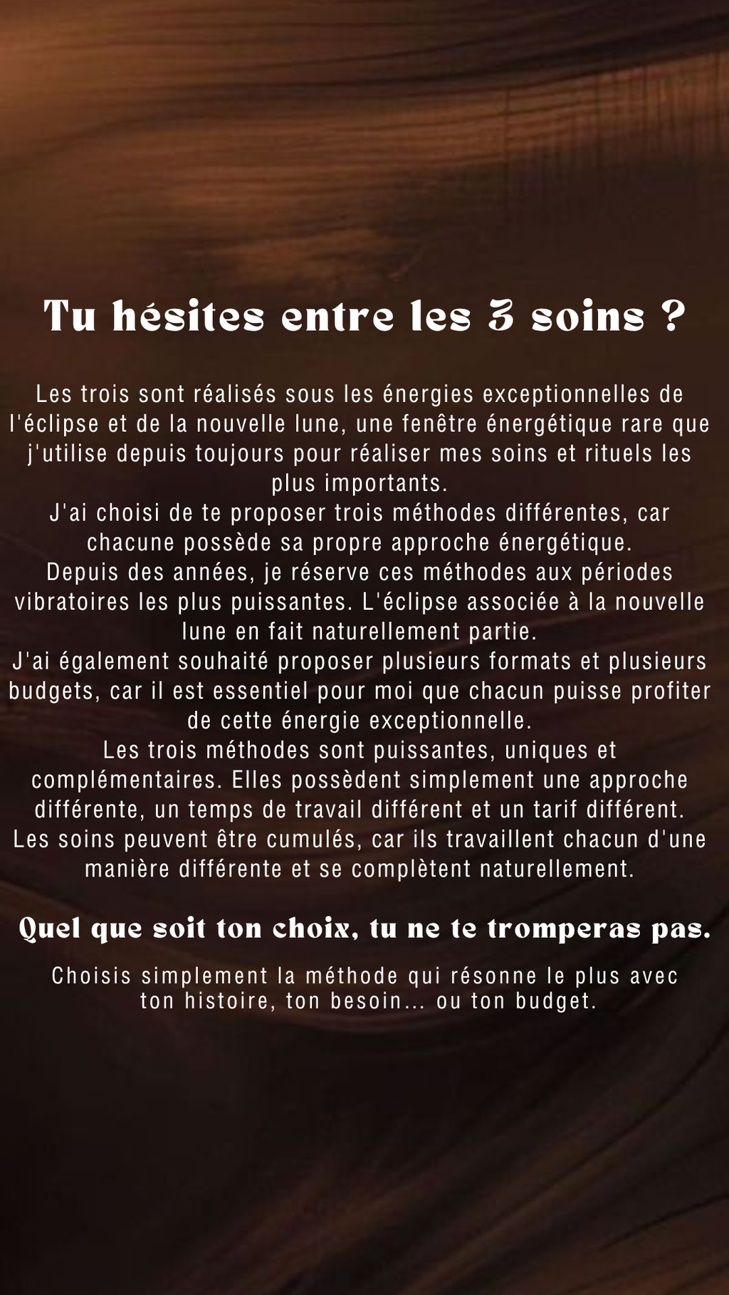 Soin essentiel Éclipse & Nouvelle Lune J'oriente le soin vers ce qui compte le plus pour toi Mercredi 12 (place très limité)