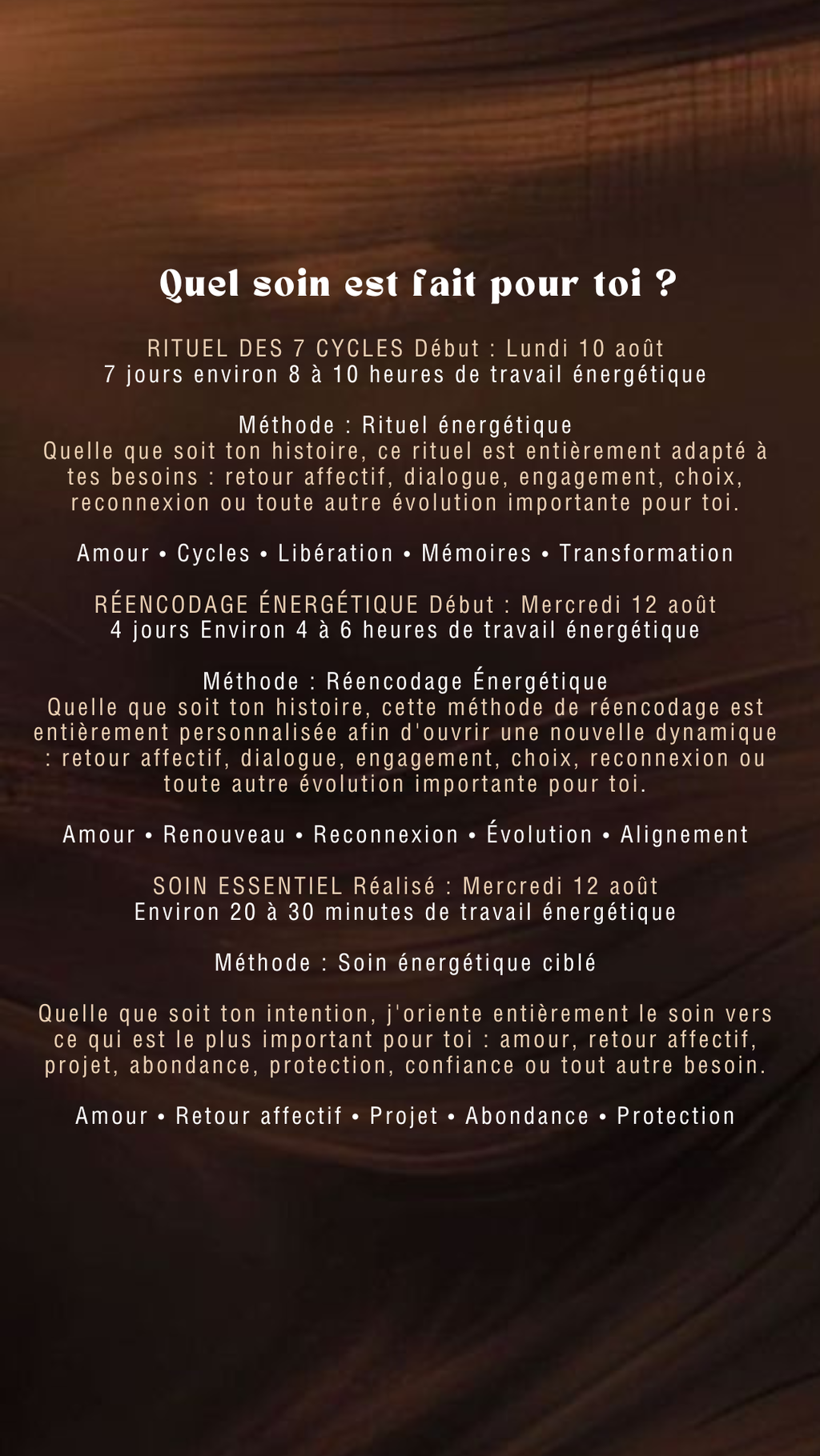 Soin essentiel Éclipse & Nouvelle Lune J'oriente le soin vers ce qui compte le plus pour toi Mercredi 12 (place très limité)