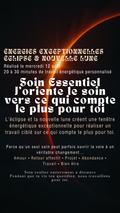 Soin essentiel Éclipse & Nouvelle Lune J'oriente le soin vers ce qui compte le plus pour toi Mercredi 12 (place très limité)