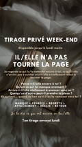 TIRAGE disponible uniquement ce weekend IL/ELLE N’A PAS TOURNÉ LA PAGE par sms en 24h