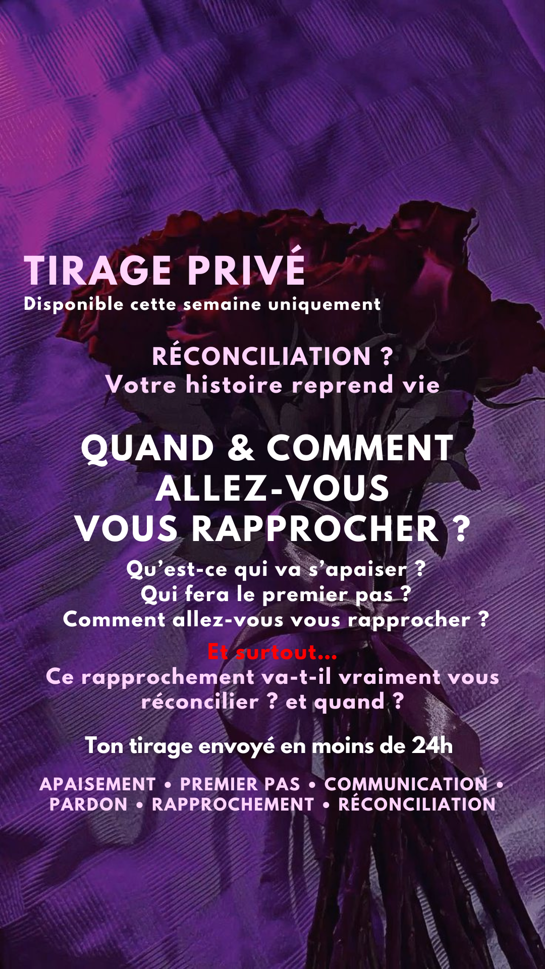 -25 % TIRAGE EXCLUSIF - RÉCONCILIATION ? Votre histoire reprend vie par sms en 24h