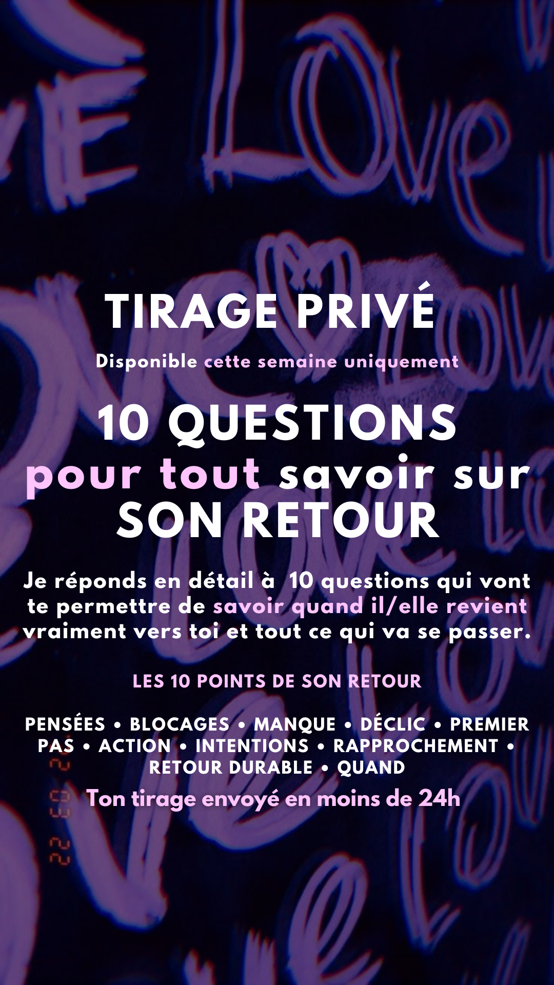 -35 % TIRAGE EXCLUSIF 10 QUESTIONS SUR SON RETOUR par sms en 24h