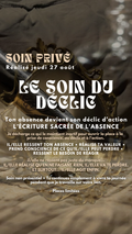 SOIN PRIVÉ LE SOIN DU DÉCLIC Ton absence devient son déclic d’action (place limité) Réalisé Jeudi 27