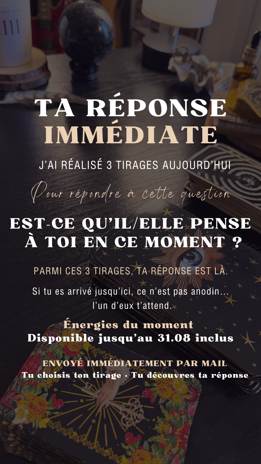 TA RÉPONSE IMMÉDIATE EST-CE QU’IL/ELLE PENSE À TOI EN CE MOMENT ? Énergies du 29.08 au 31.08 inclus