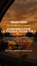 -30 % TIRAGE EXCLUSIF - Communication - Le silence prend fin ? Quand ? Comment ? par sms en 24h