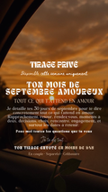 -30 % TIRAGE EXCLUSIF - Ton mois de septembre amoureux Tout ce qui t’attend en amour ? par sms en 24h