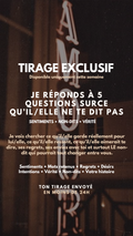 -25% TIRAGE EXCLUSIF 5 QUESTIONS SUR CE QU’IL/ELLE NE TE DIT PAS par sms en 24h