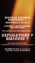-25 % PENDULE DÉTAILLÉ EXPLICATIONS & DIALOGUE par sms en 24h