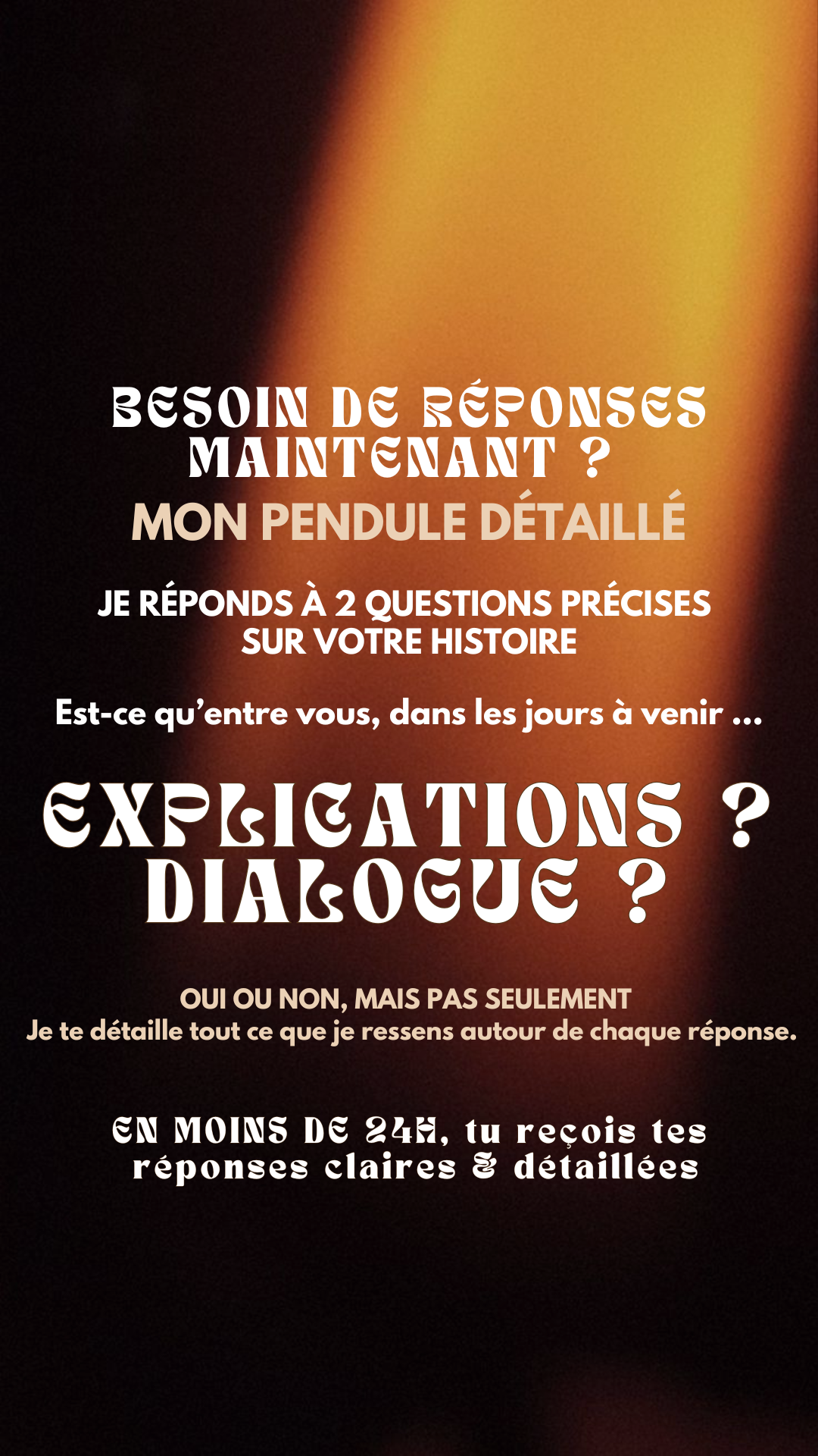 -25 % PENDULE DÉTAILLÉ EXPLICATIONS & DIALOGUE par sms en 24h