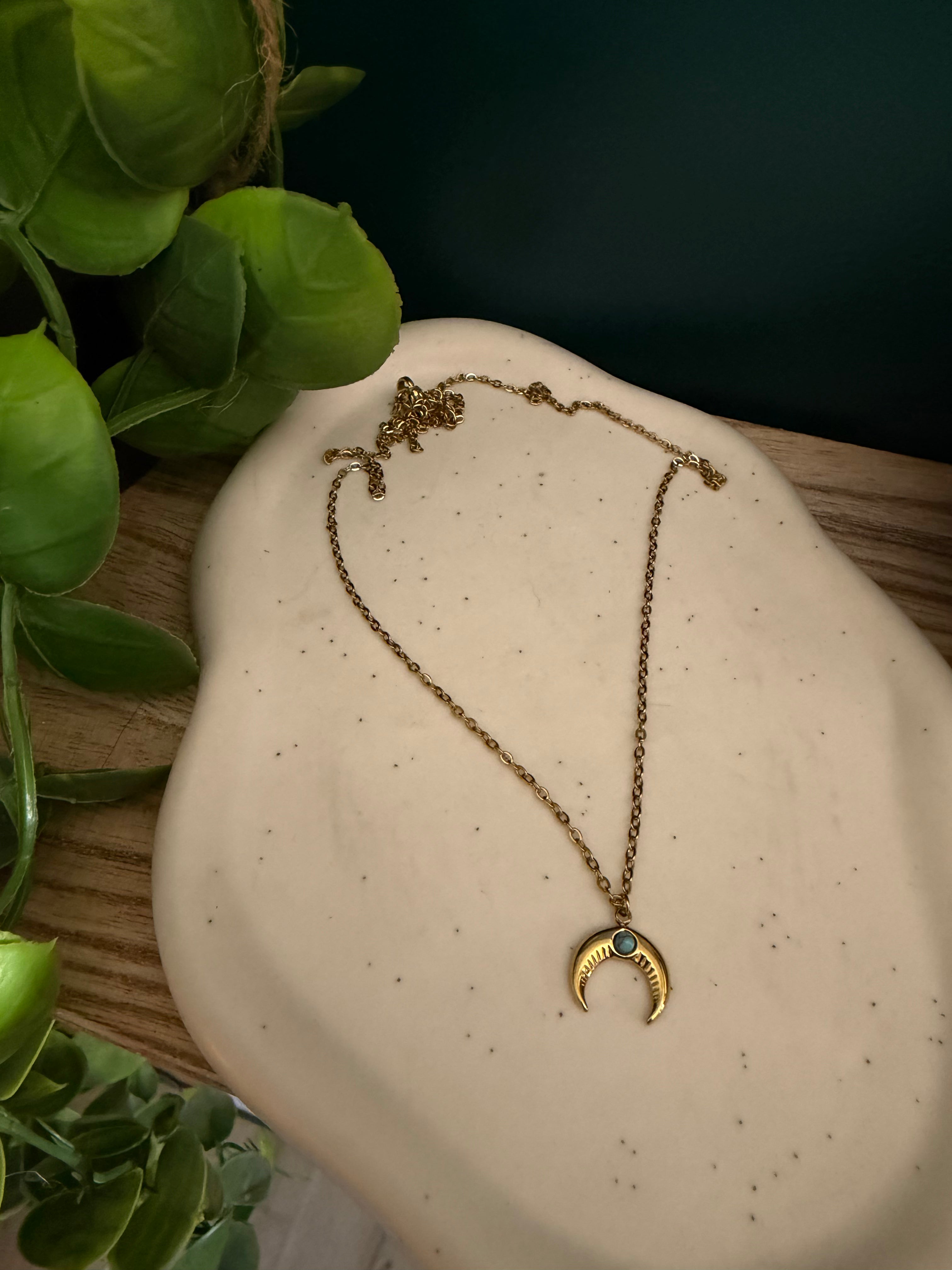 Collier lunule de Turquénite - Calmer l'hyperactivité & apaisement