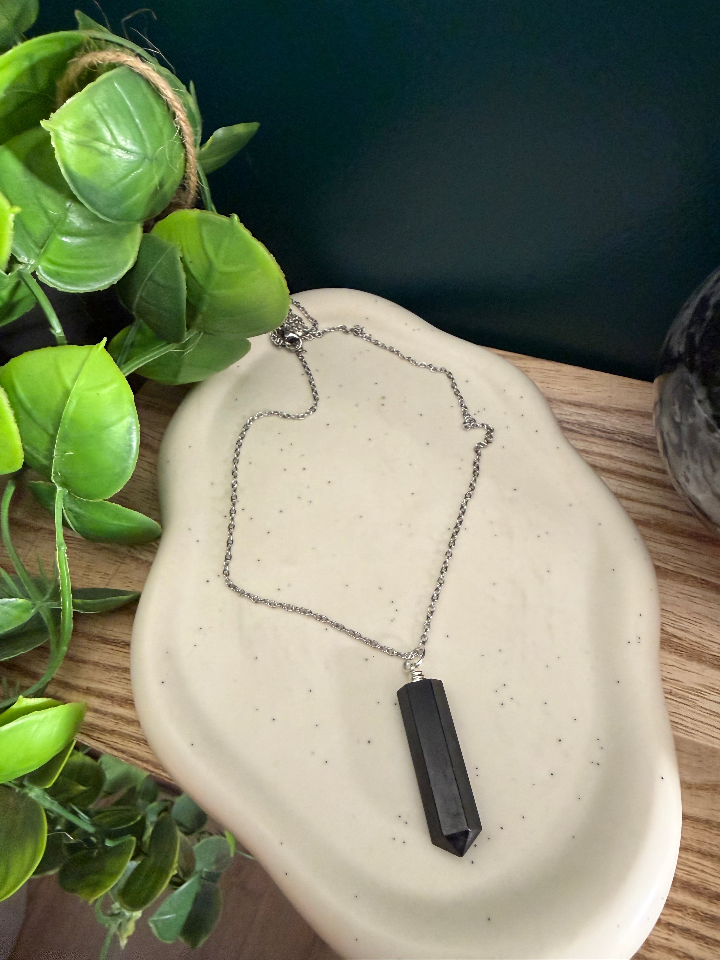 Collier pointe d'Onyx - Protection & Stabilité