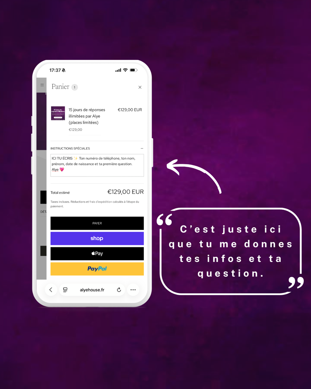 15 jours de réponses illimitées par Alye (places limitées)